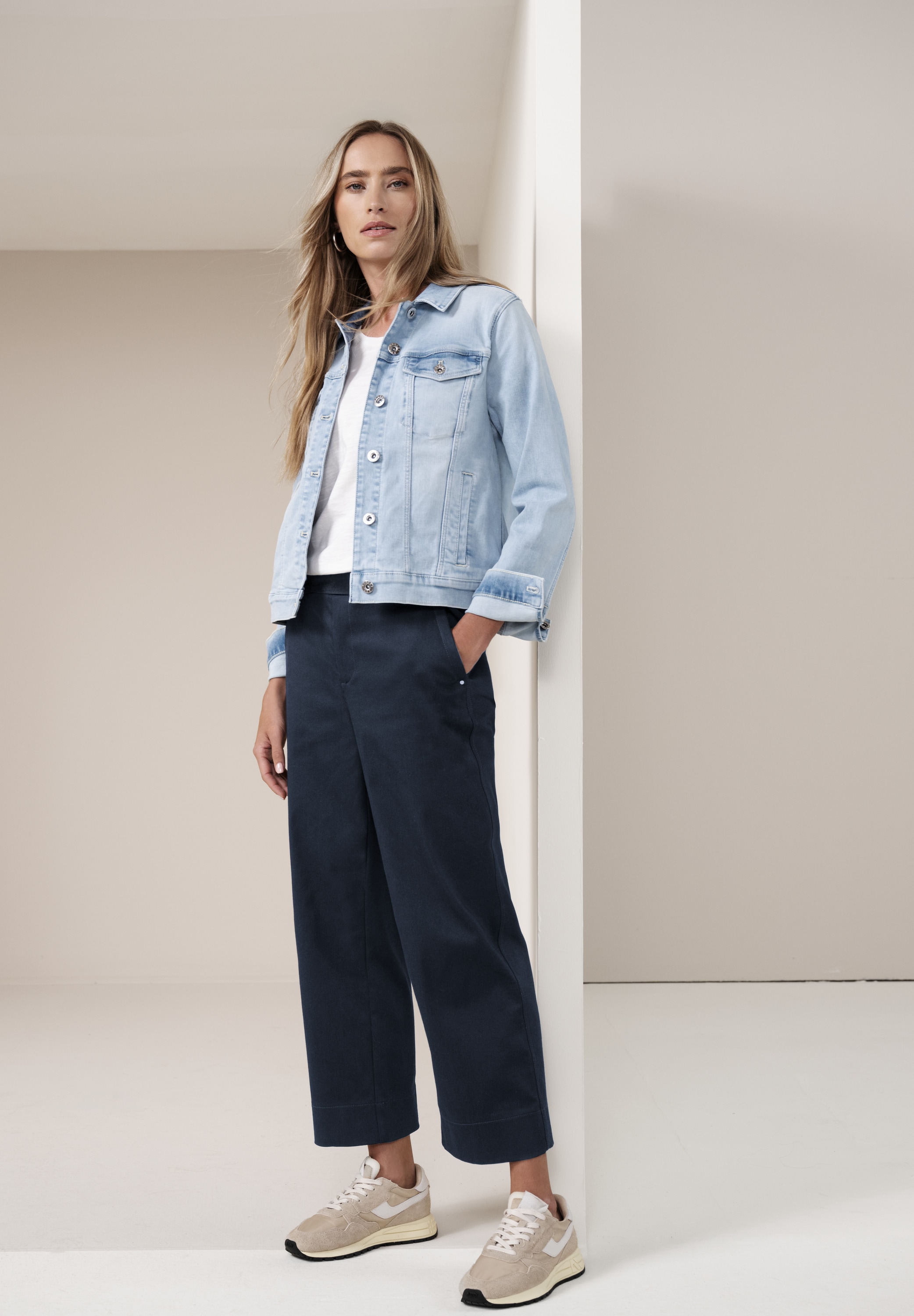 STREET ONE Schlupfhose »mit geradem Bein«  Punto di Roma Hose mit Knopfdetail
