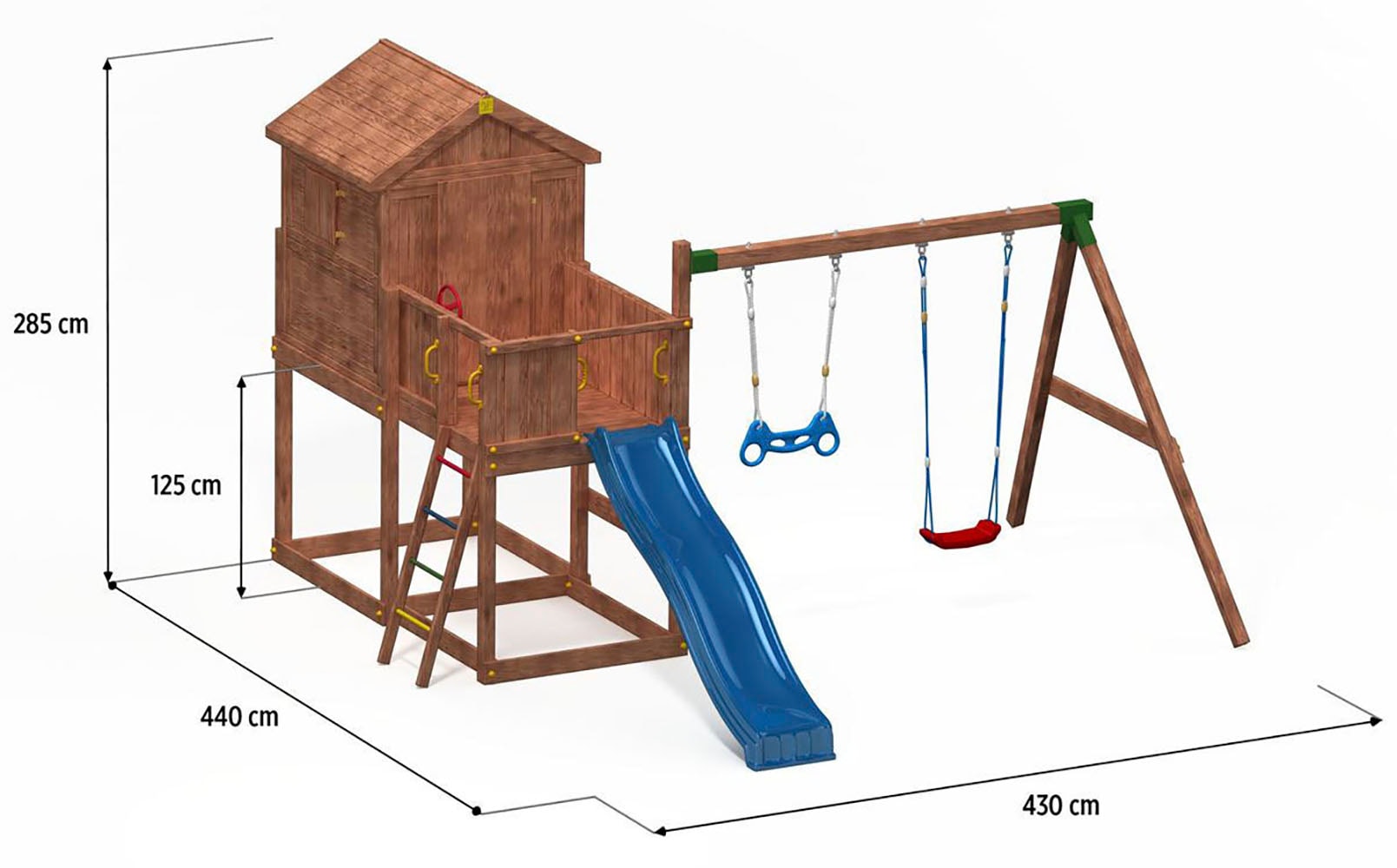 FUNGOO Spielturm »My HOUSE Move+«, mit Schaukel & Rutsche