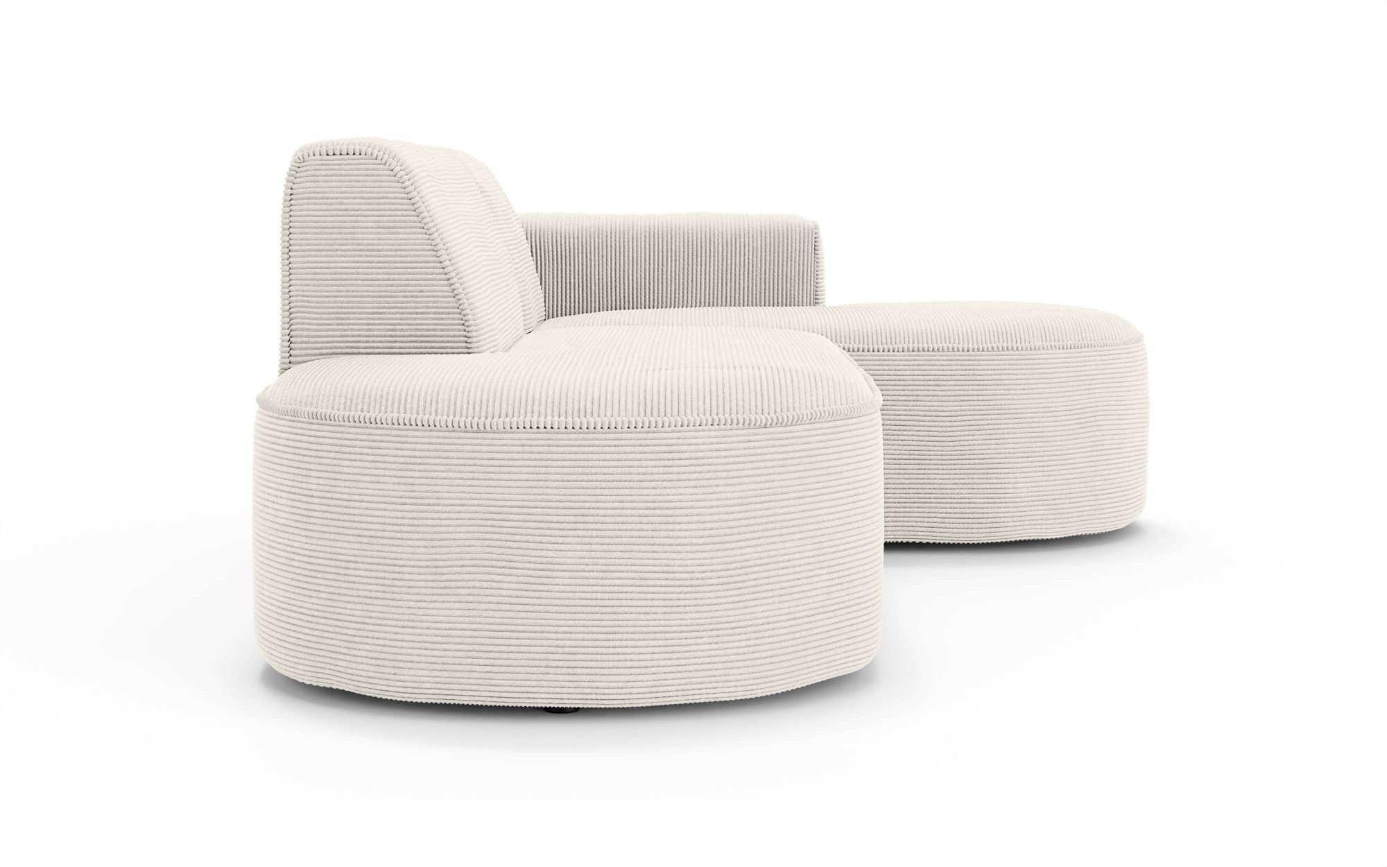 OTTO home Ecksofa »ADELLA Design-Sofa mit Recamiere rechts/links, 248/159/76 cm«, L-Form mit Wellenunterfederung, runde Form, auch in Cord