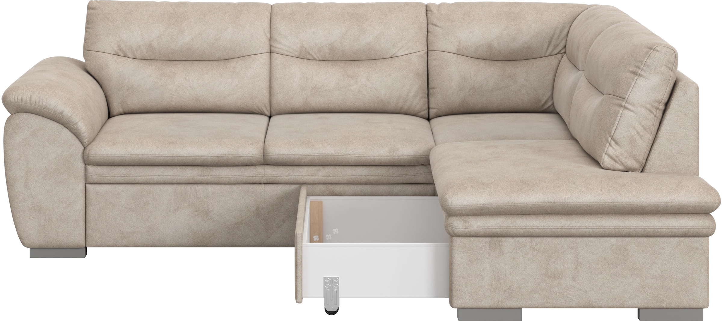 COTTA Ecksofa »Leandra L-Form«, wahlweise mit Bettfunktion & Bettkasten