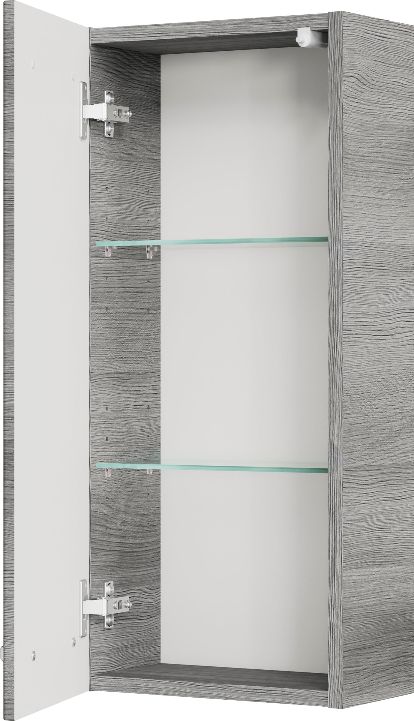 Saphir Badmöbel-Set »Quickset 4-teilig, Glaswaschtisch und LED-Spiegelschrank«, (5 St.), Unterschrank, Hängeschrank, inkl. Türdämpfer, 7 Türen, 1 Klappe