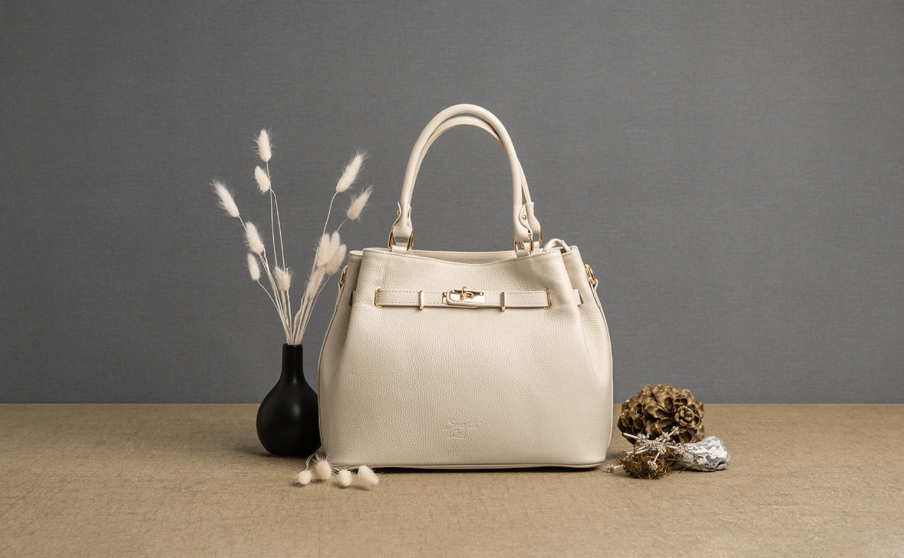 Samantha Look Henkeltasche, echt Leder, Made in Italy, geräumige Henkeltasche mit Smartphonefach