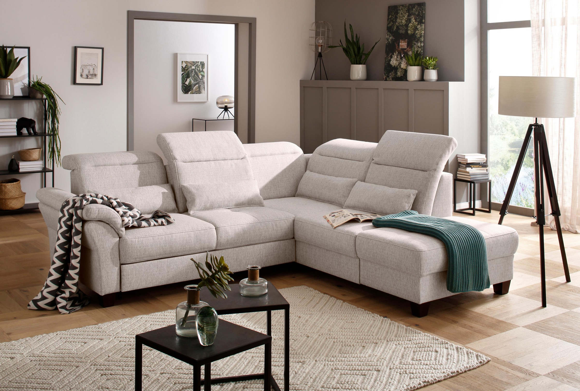 Home affaire Ecksofa »Solvei L-Form« wahlweise auch mit Kopfteilverstellung günstig online kaufen