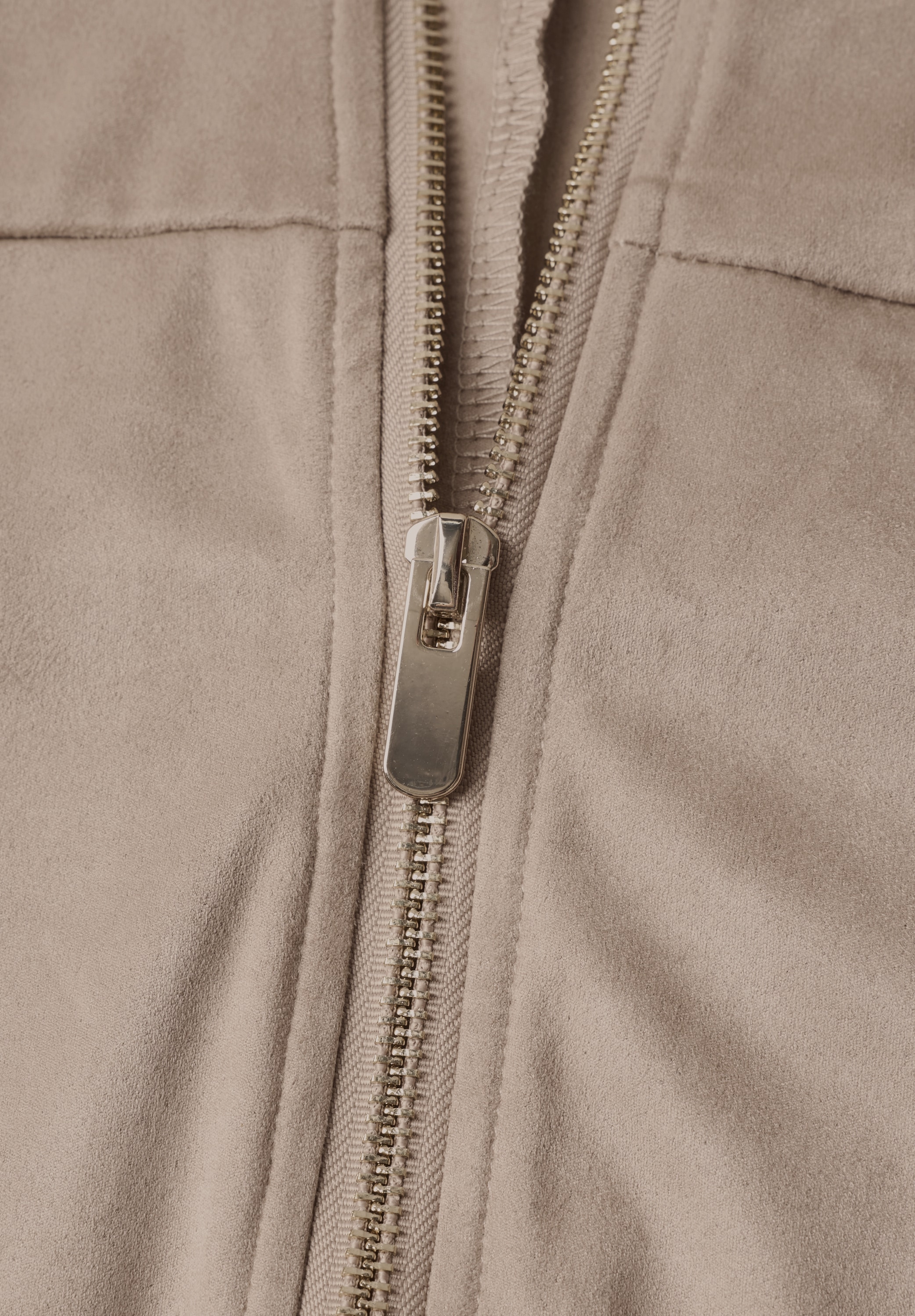 STREET ONE Shirtjacke Velours Blouson mit Rundhals und Zipper