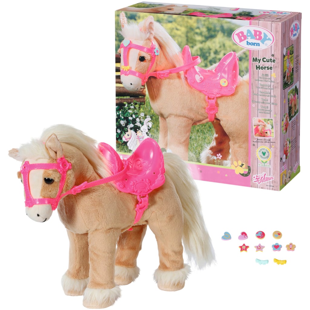 Baby Born Plüschfigur »My Cute Horse«, mit Sattel, Zaumzeug und Pins