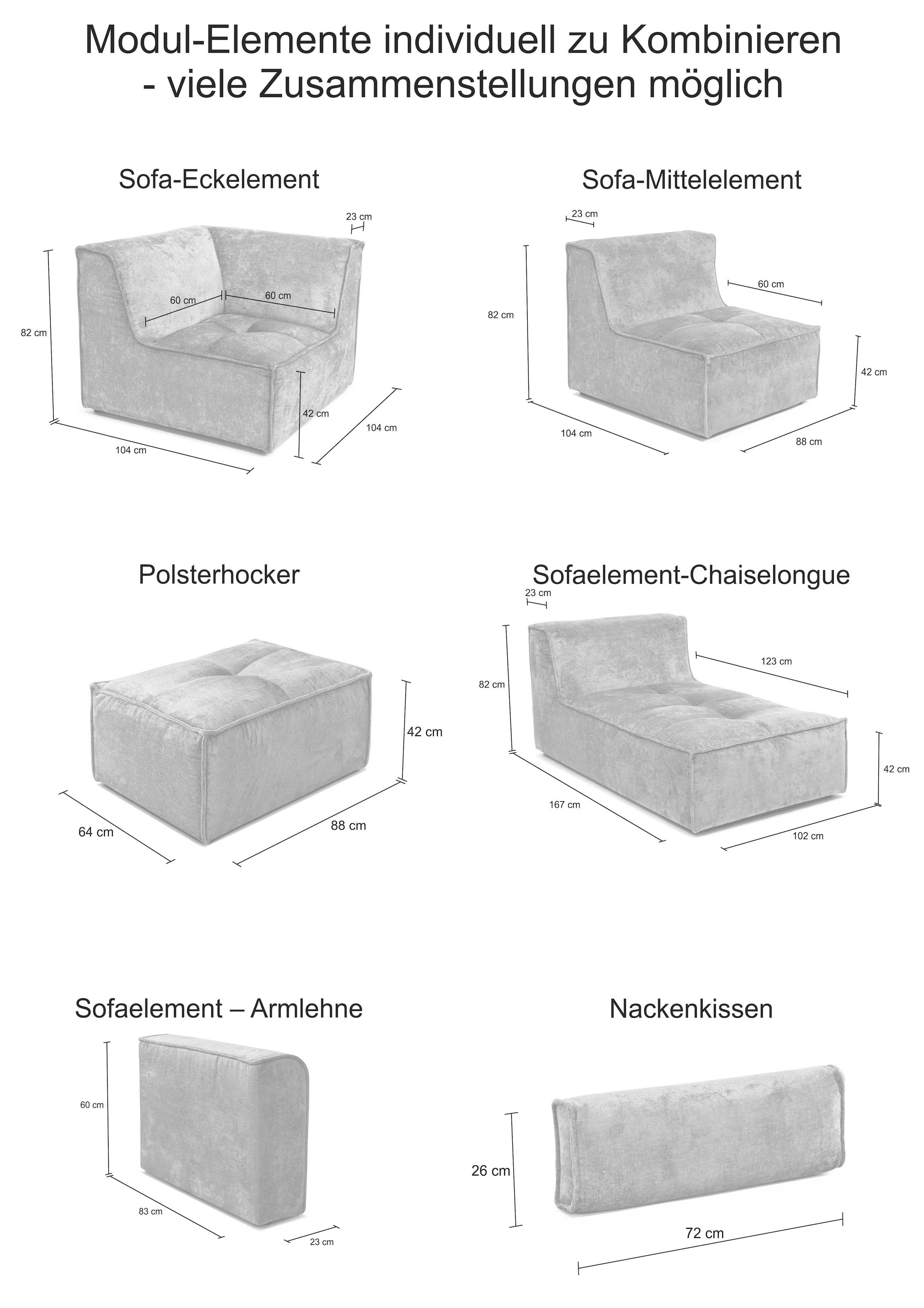 RAUM.ID Sofaelement »Monolid«, Armlehne, Bezug in Teddy-Optik