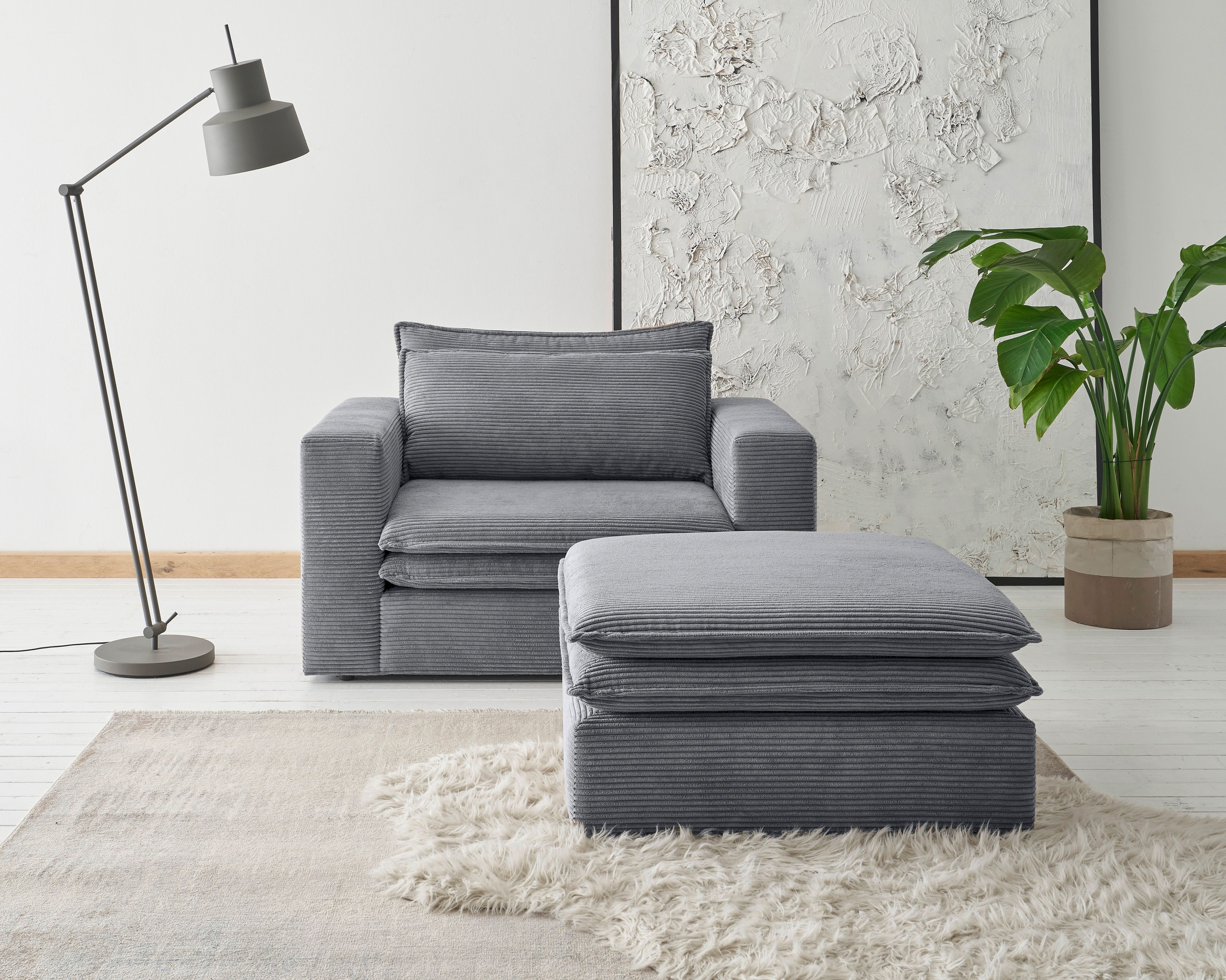 Home affaire Sitzgruppe »PIAGGE« 2 Stk. tlg. Hochwertiger Cord, Loveseat un günstig online kaufen