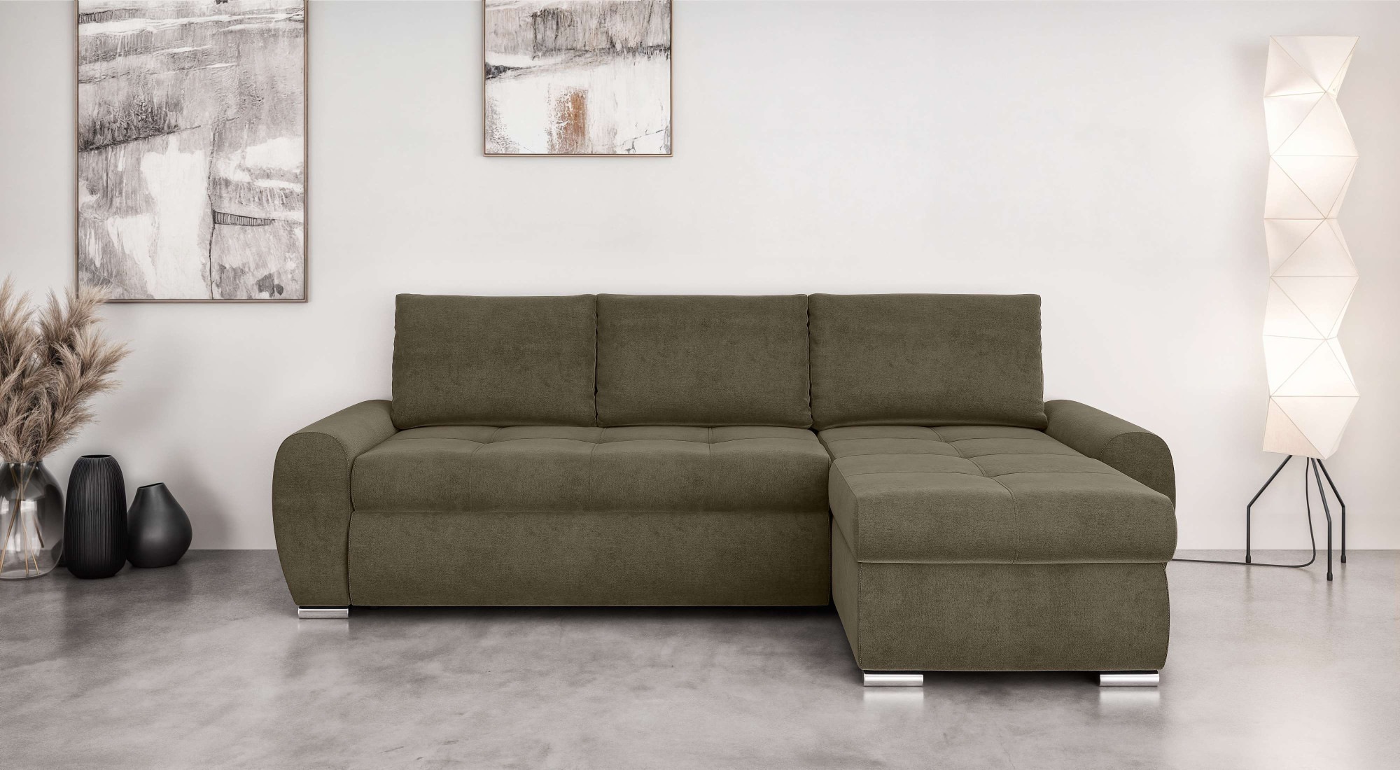 Home affaire Ecksofa »HAVERHILL Schlafsofa mit Bettkasten, Maße B/H/T: 237/ günstig online kaufen