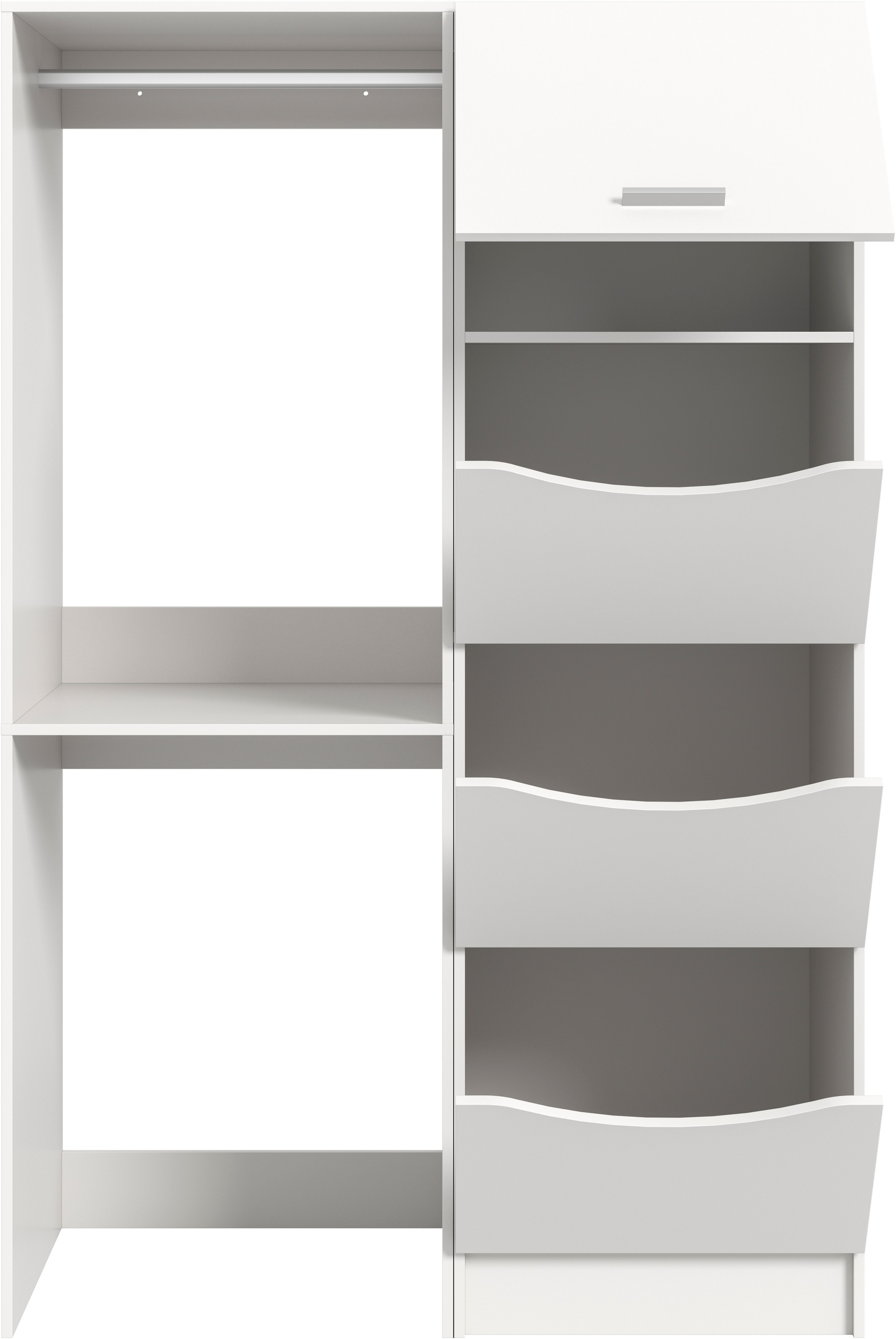 welltime Badmöbel-Set »FALAS, TOPSELLER!, 2-teilig, Hauswirtschaftsraum Set, Breite 126 cm«, (Set, 2 St., bestehend aus: 1x Waschmaschinenumbauschrank & 1x Wäscheschrank), Kombination, Waschmaschinenumbau, Waschmaschinenschrank, Wäschekammer