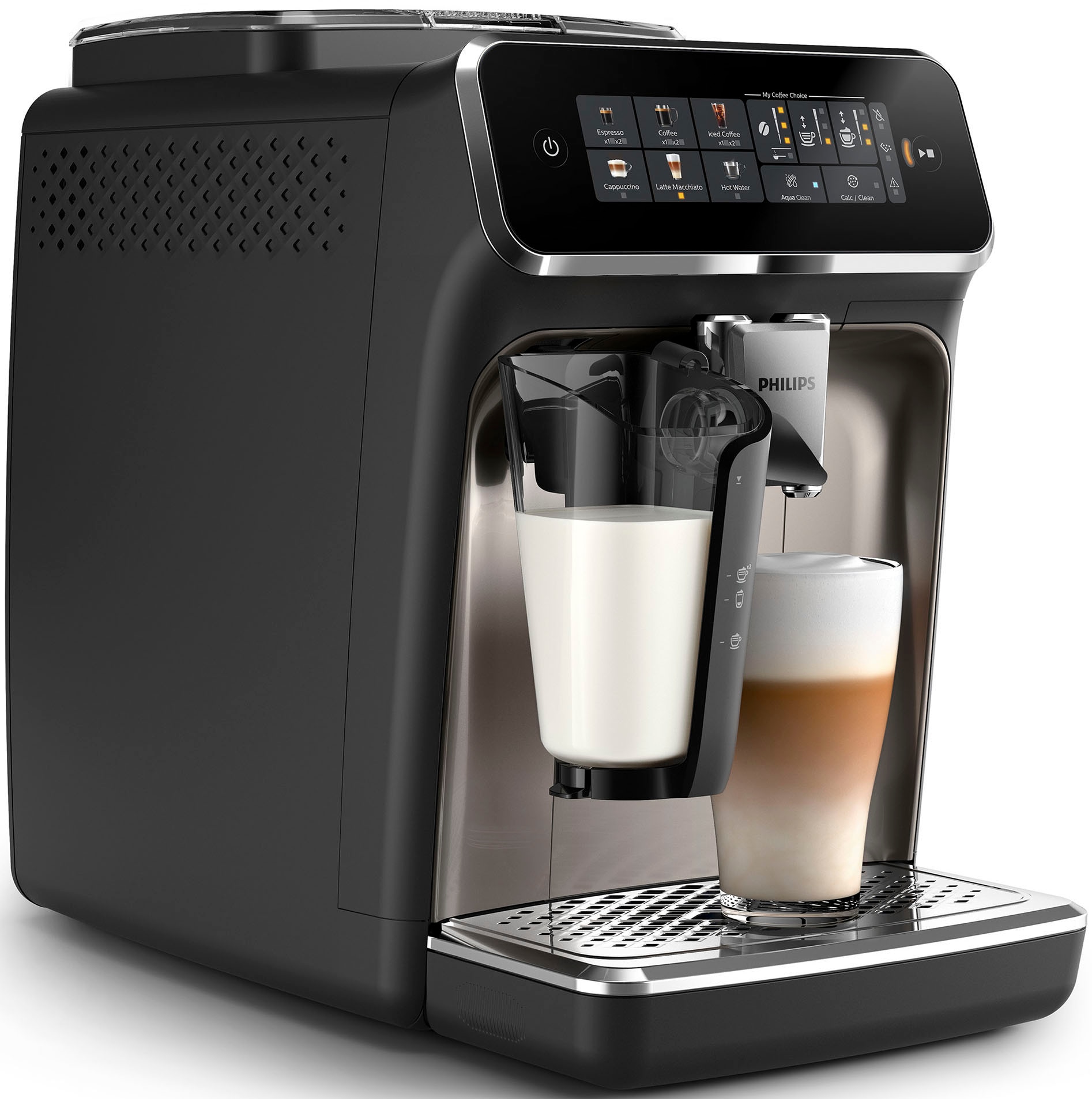 Philips Kaffeevollautomat »EP3347/90 3300 Series, 6 Getränke (heiß oder eisgekühlt)« LatteGo-Milchsystem, SilentBrew Technologie