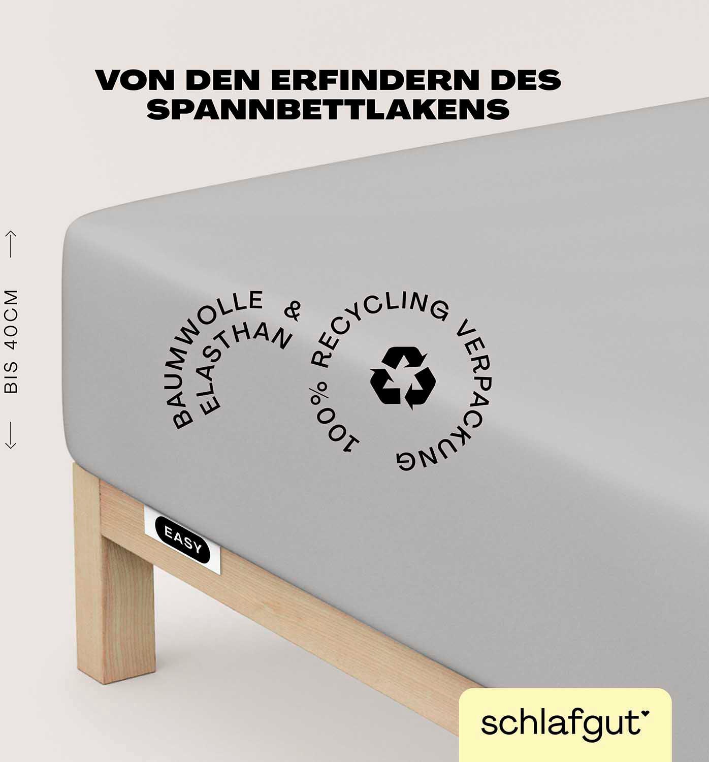 Schlafgut Spannbettlaken »EASY Jersey Elasthan Boxspring«, MADE IN GREEN by OEKO-TEX®