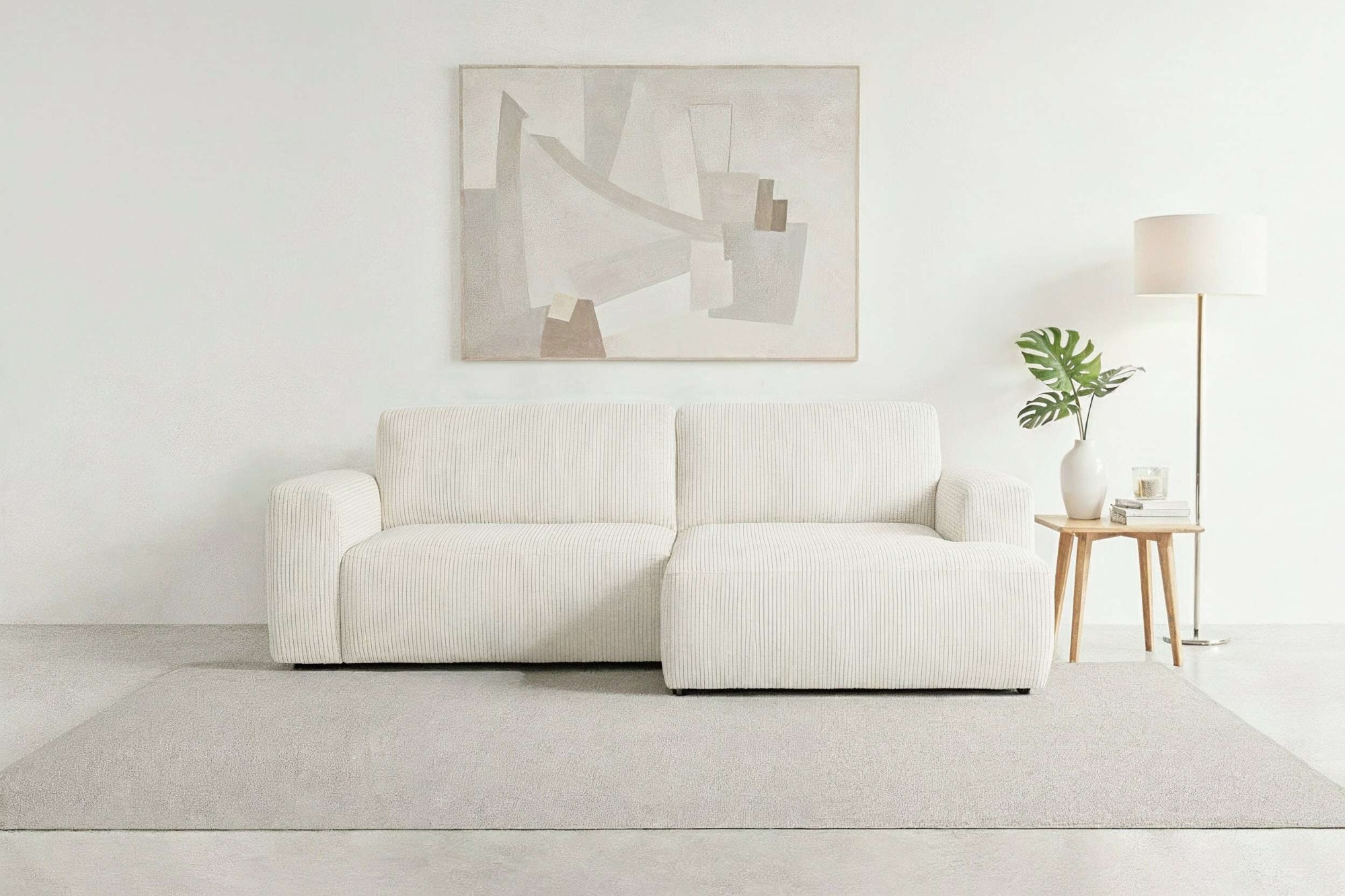 andas Schlafsofa »Noord Schlafecksofa, Breite 250 cm« Cord, Struktur, Webst günstig online kaufen