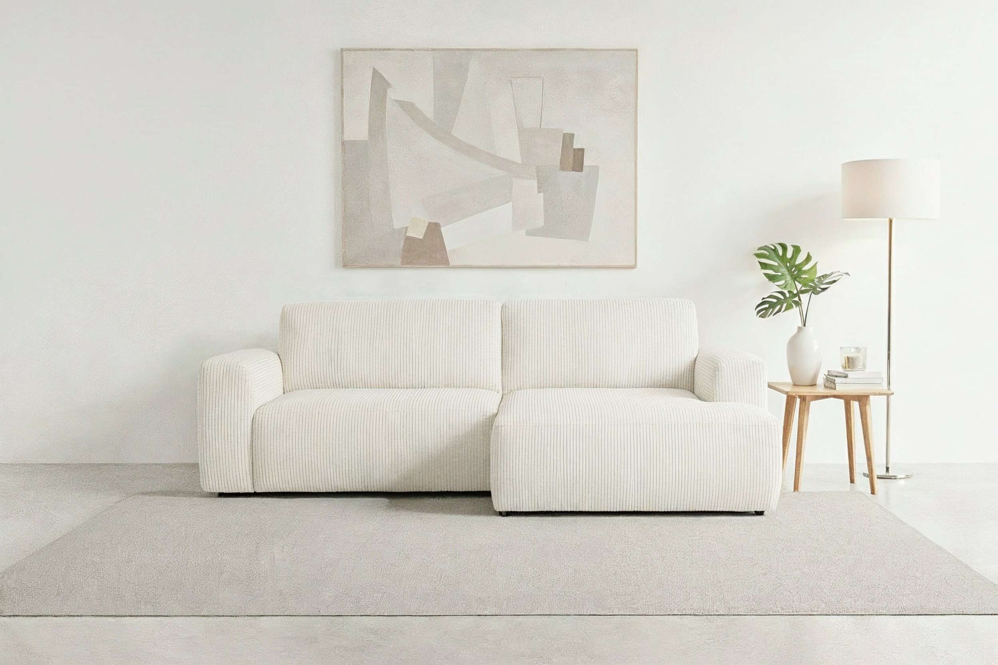 Home affaire Schlafsofa »Noord Schlafecksofa, Breite 250 cm« Cord, Struktur günstig online kaufen