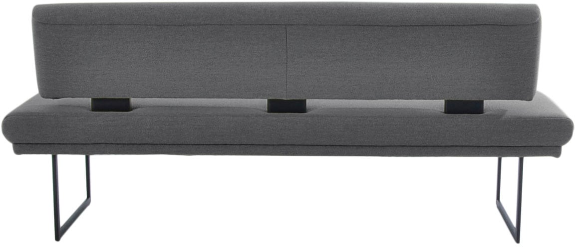 K+W Komfort & Wohnen Polsterbank »Longbeach«, (1 St.), mit Metallkufen in schwarz Struktur, in der Breite 204cm oder 224cm