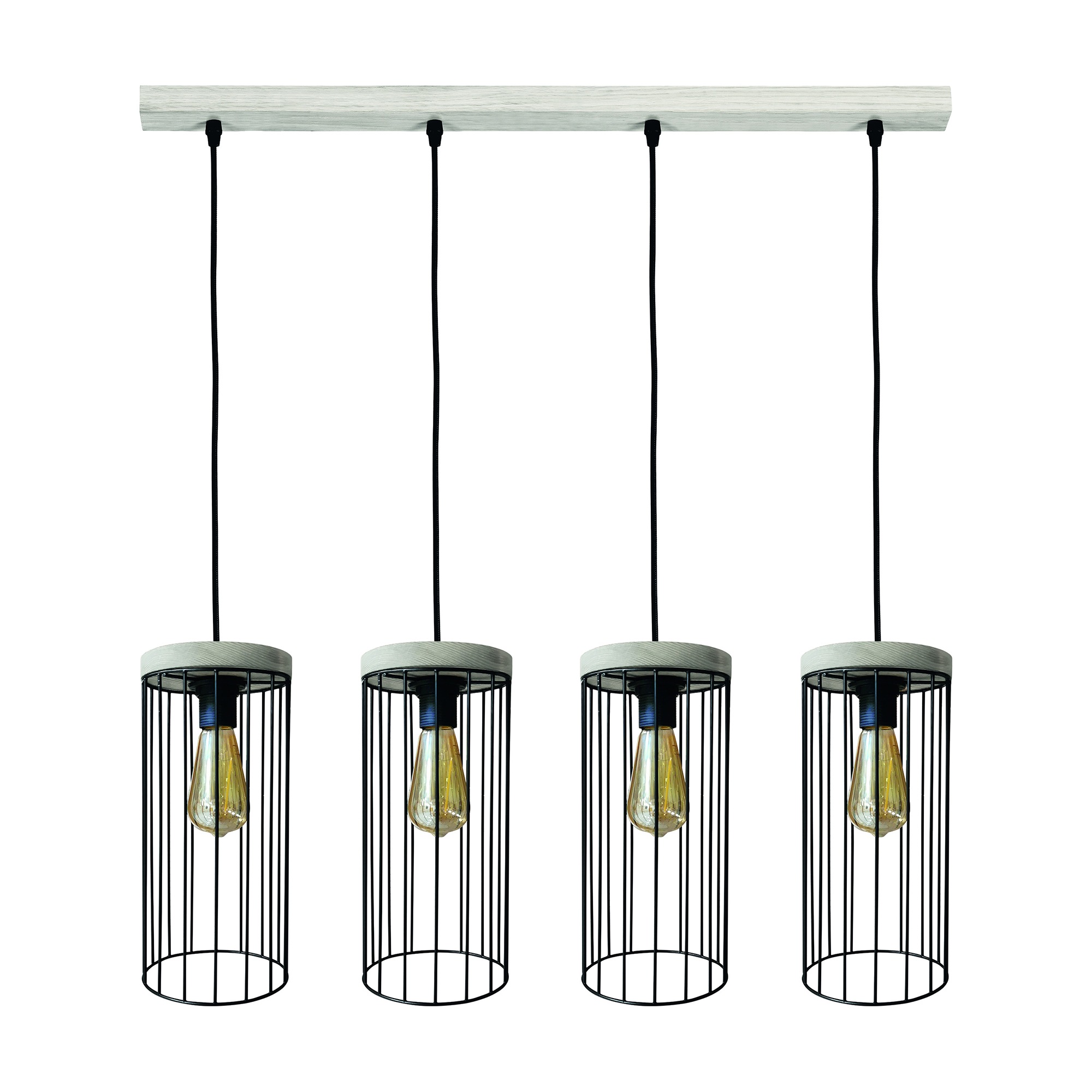 BRITOP LIGHTING Pendelleuchte »TIMEO WOOD MAX«, 4 flammig, Leuchtmittel E27 günstig online kaufen