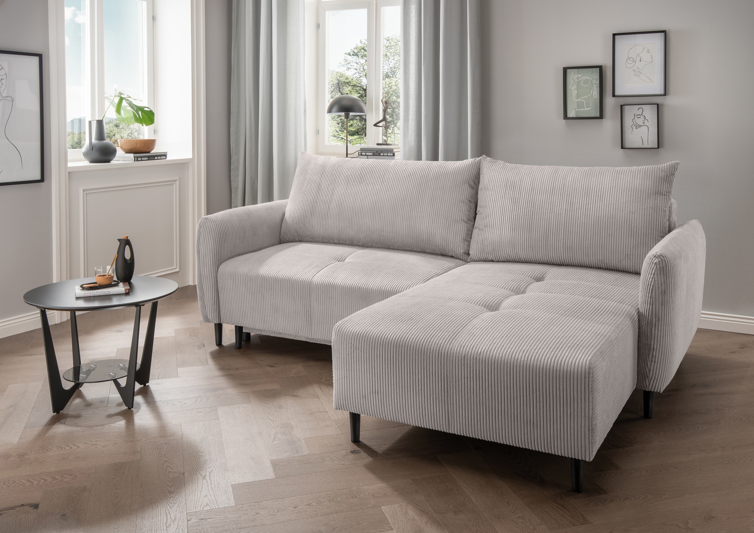 INOSIGN Ecksofa »Mara, L-Form, aktueller Cord Bezug und tolle Farben, schma günstig online kaufen