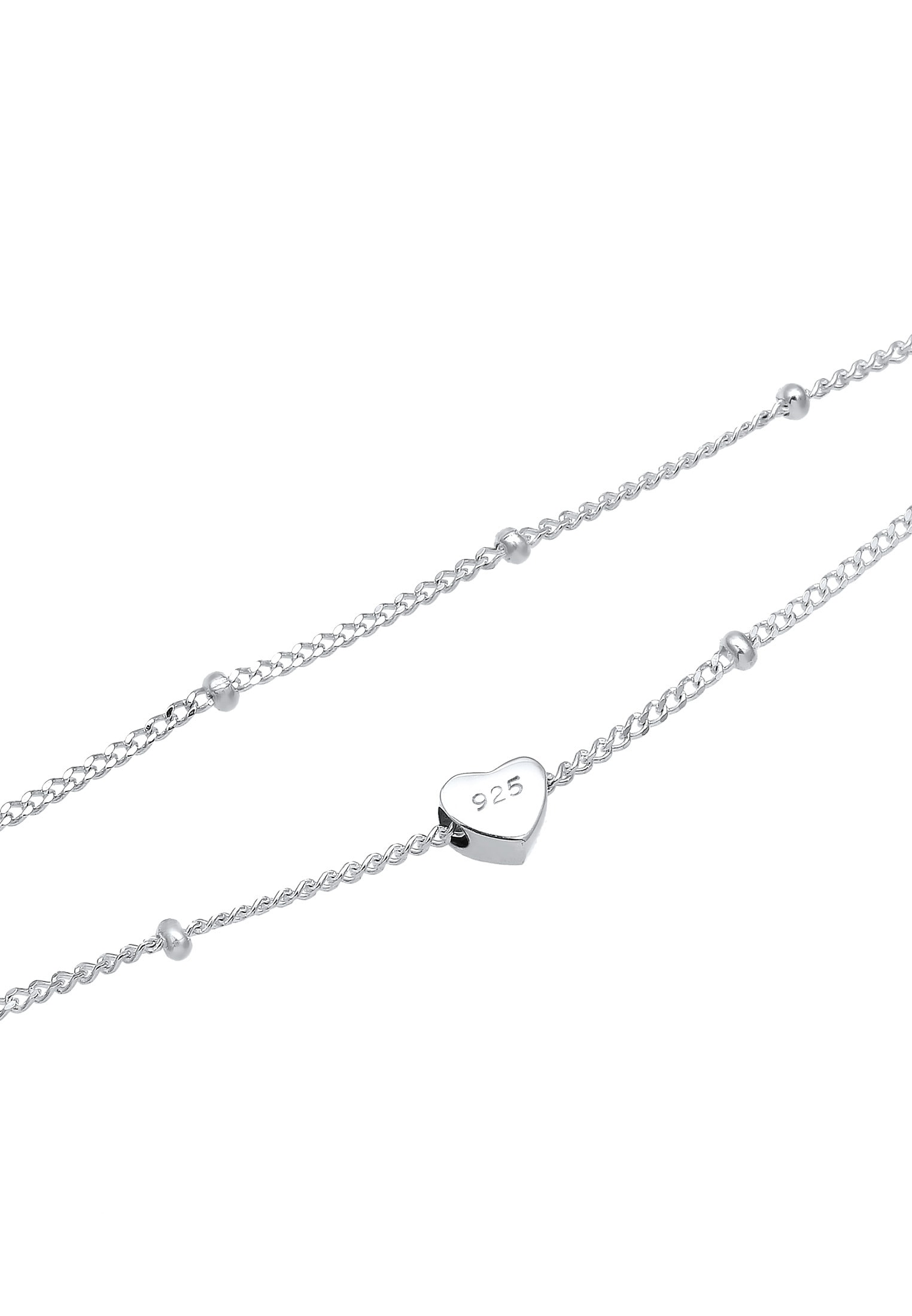 Elli Collier »Choker Layer Kugelkette Herz 925 Silber«