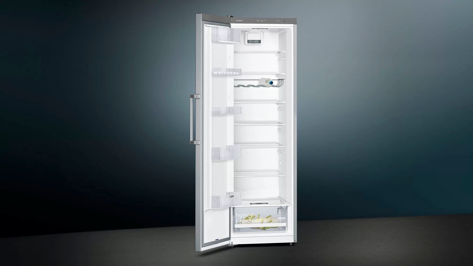 SIEMENS European Side-by-Side iQ300, 186 cm hoch, 120 cm breit, mit Flaschenregal-höhenverstellbare Füße