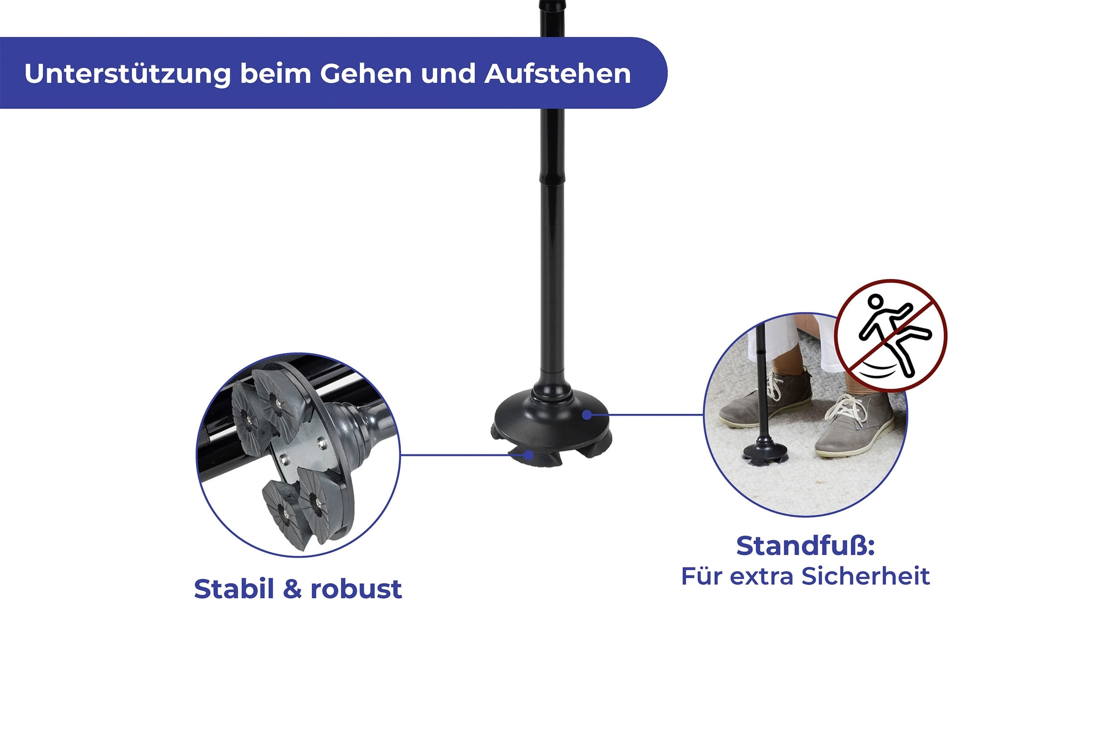 Maximex Gehstock »LED Geh- und Aufstehhilfe«, höhenverstellbar