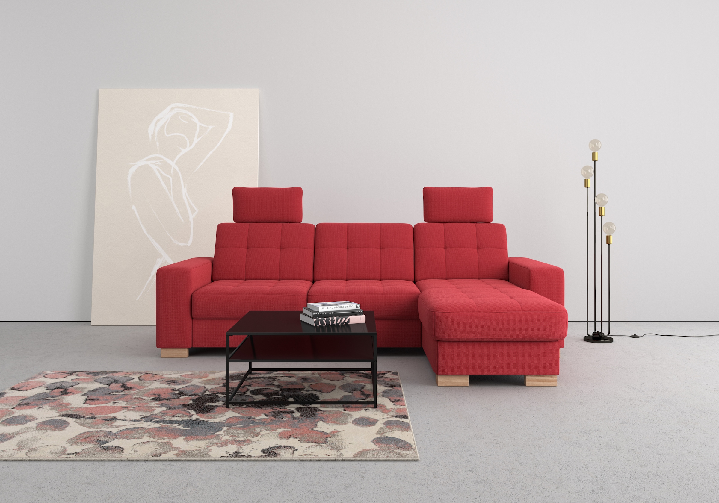 sit&more Ecksofa »Quincy L-Form«, wahlweise mit Bettfunktion und Bettkasten günstig online kaufen