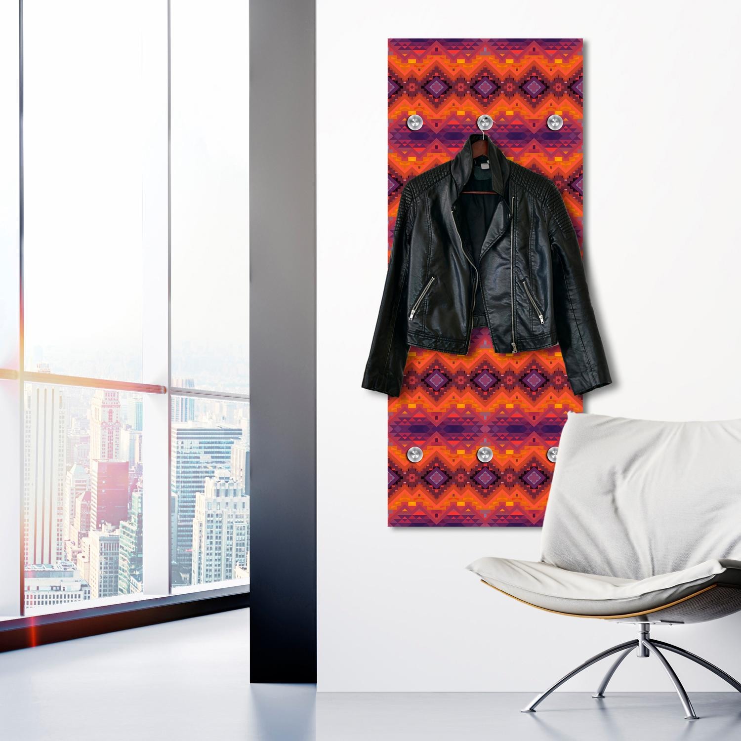 queence Garderobenleiste »Orientalisches Muster«, mit 6 Haken, 50 x 120 cm