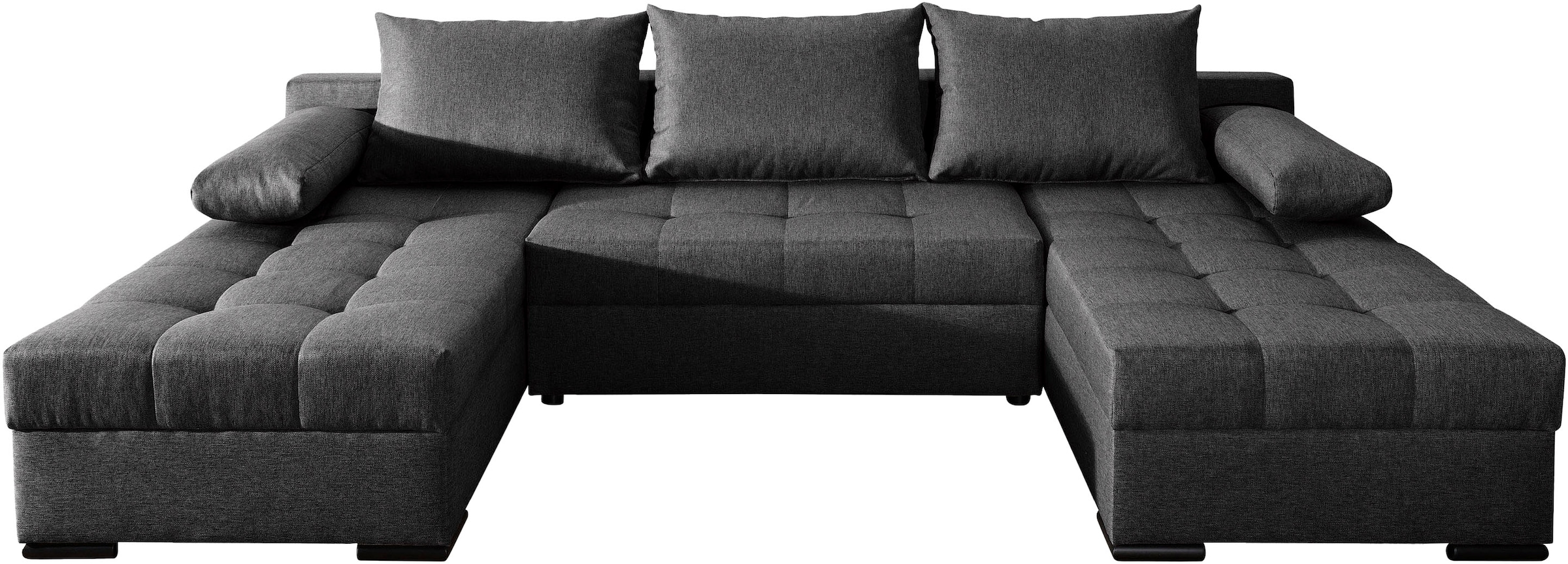 COLLECTION AB Wohnlandschaft »Josy, U-Form, Schlafsofa mit Bettkasten«, (Cord-/Mix), flexible Recamiere, Breite: 269cm, inklusive Rückenkissen