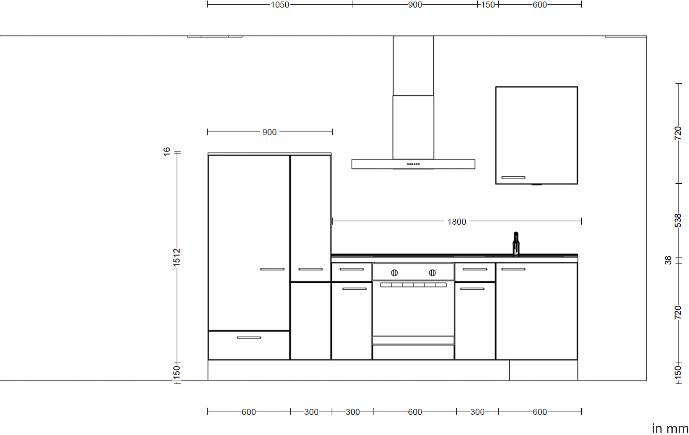 nobilia® Küchenzeile »"Easytouch I"«, vormontiert, Ausrichtung wählbar, Breite 270 cm, wahlw. mit E-Geräten
