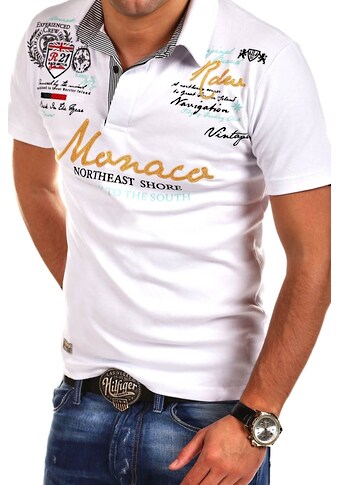 behype Poloshirt »MONACO«, mit sportiven Patches & Prints kaufen