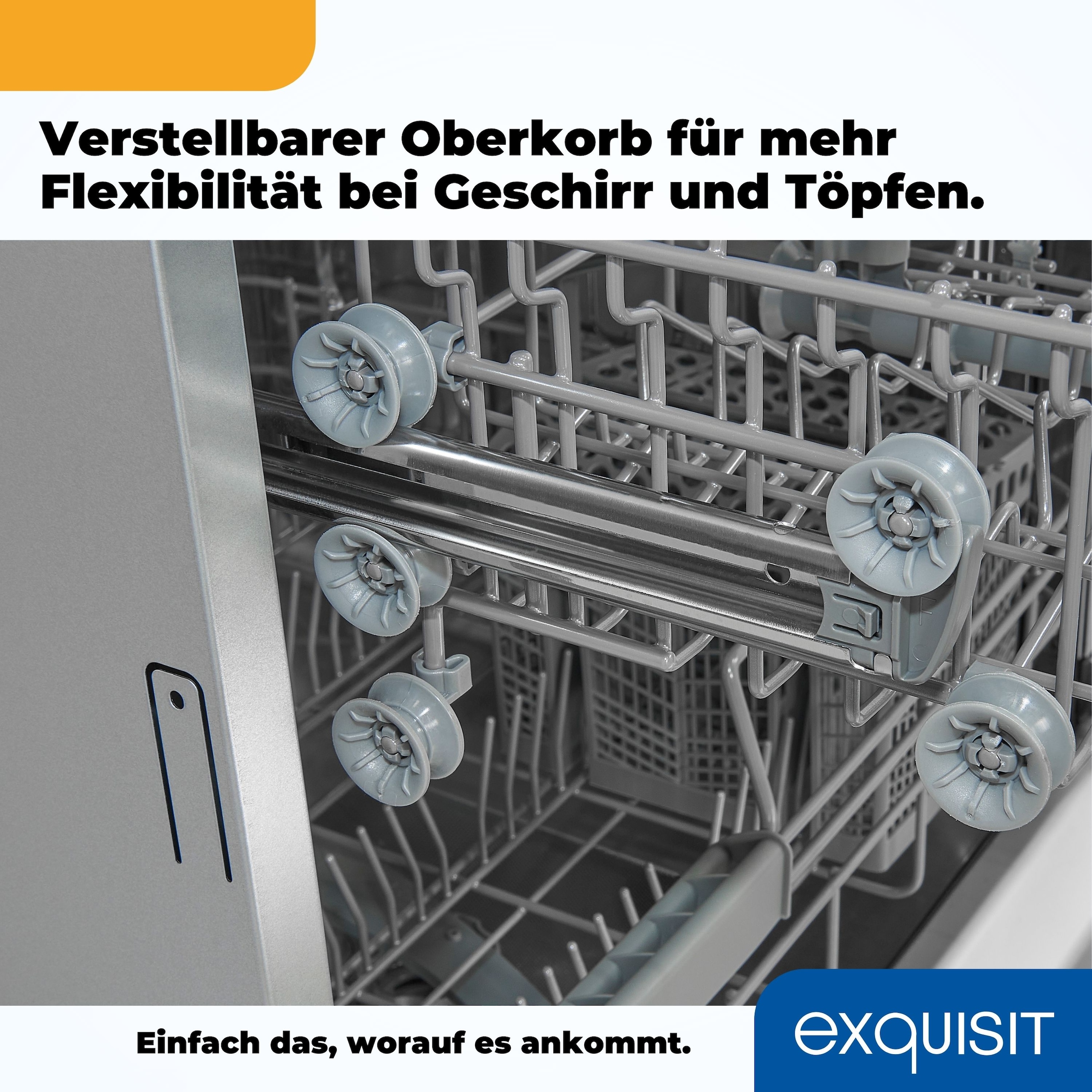 exquisit Unterbaugeschirrspüler »EGSP9313-EF-030E inox« 11 l 13 Maßgedecke Unterbaugerät mit eleganter Edelstahlfront, keine Möbelfront notwendig