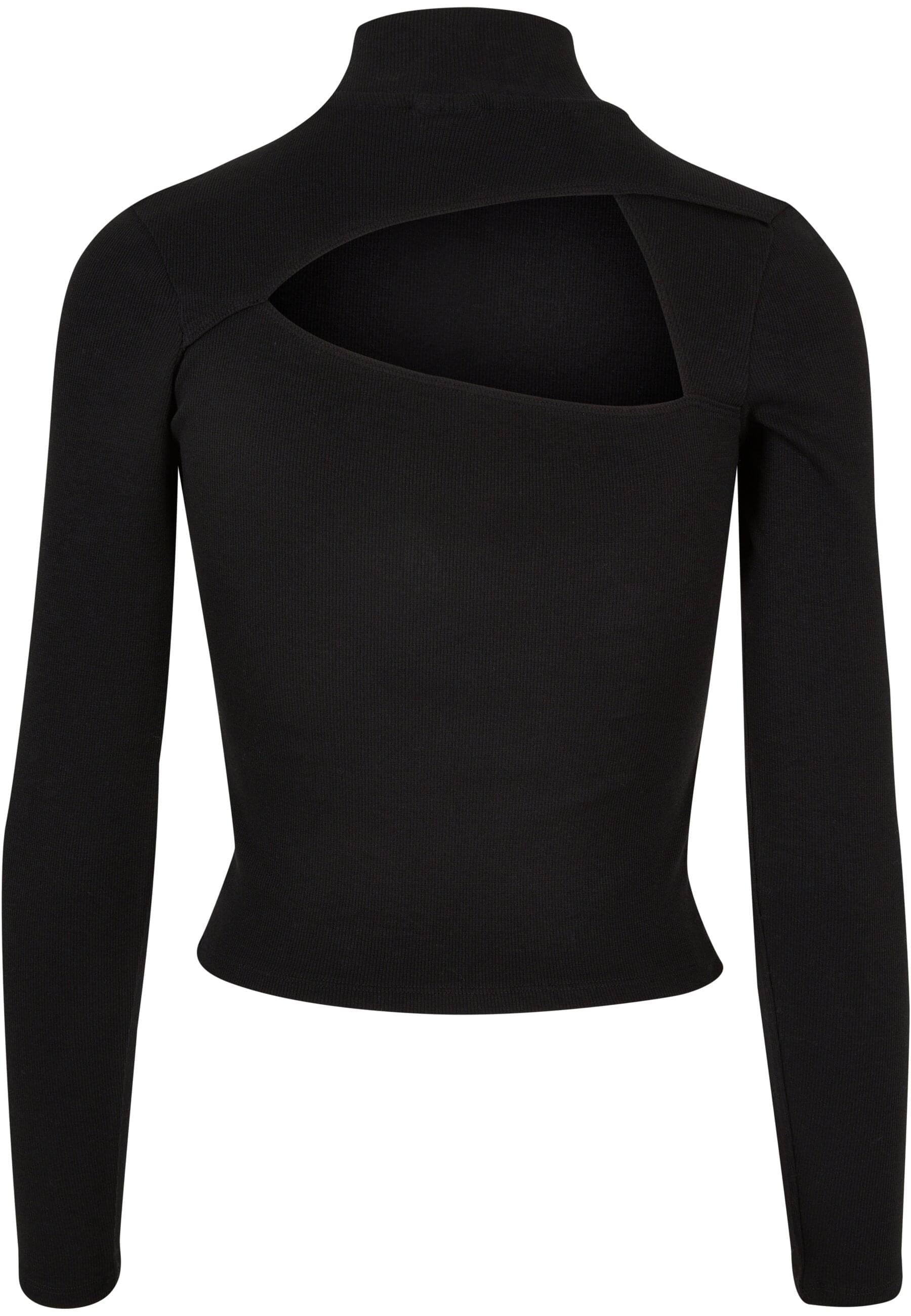 URBAN CLASSICS Longsleeve »Urban Classics Damen Ladies Rib Back Cut Out Longsleeve« 1 Stk.