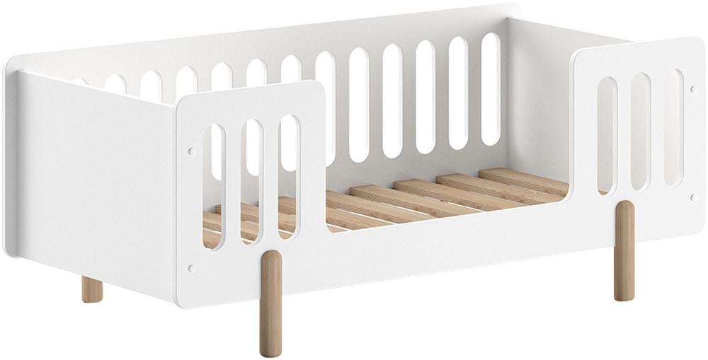 Vipack Kinderbett, (Made in Europe), für das heranwachsende Kind, 70x140cm m. LR, hochwertig, weiß lackiert