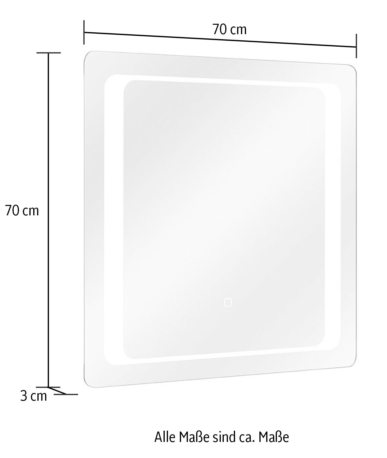 Saphir Badmöbel-Set »Quickset 2-teilig, Keramik-Aufsatzbecken mit LED-Spiegel«, (5 St.), Waschplatz 73 cm breit, inkl. Türdämpfer, 2 Schubladen
