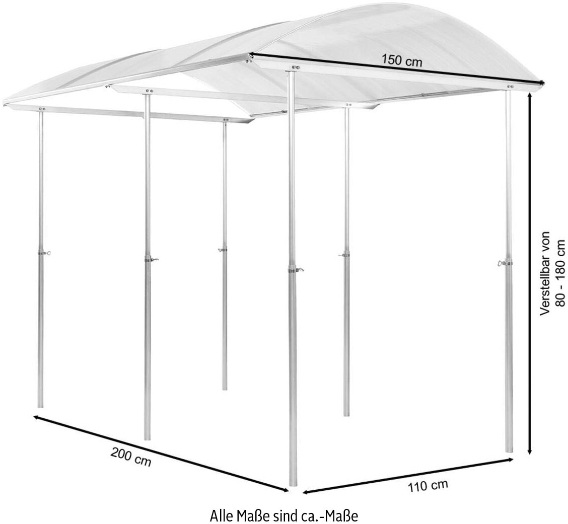 Beckmann Pflanzenschutzdach »Modell 2«, höhenverstellbar 80-180 cm