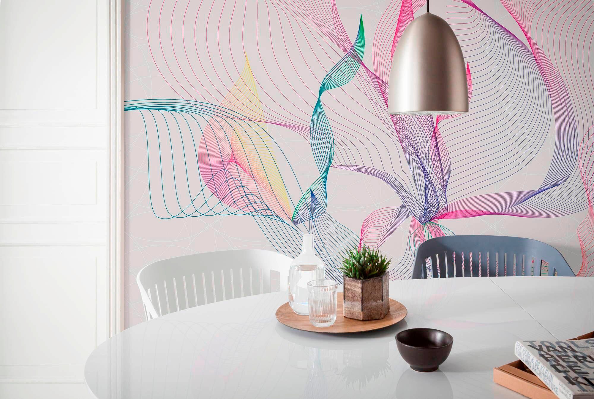 Komar Vliestapete »Digitaldruck Vlies - Spring Leaves - Größe 400 x 250 cm«, bedruckt, Wohnzimmer, Schlafzimmer