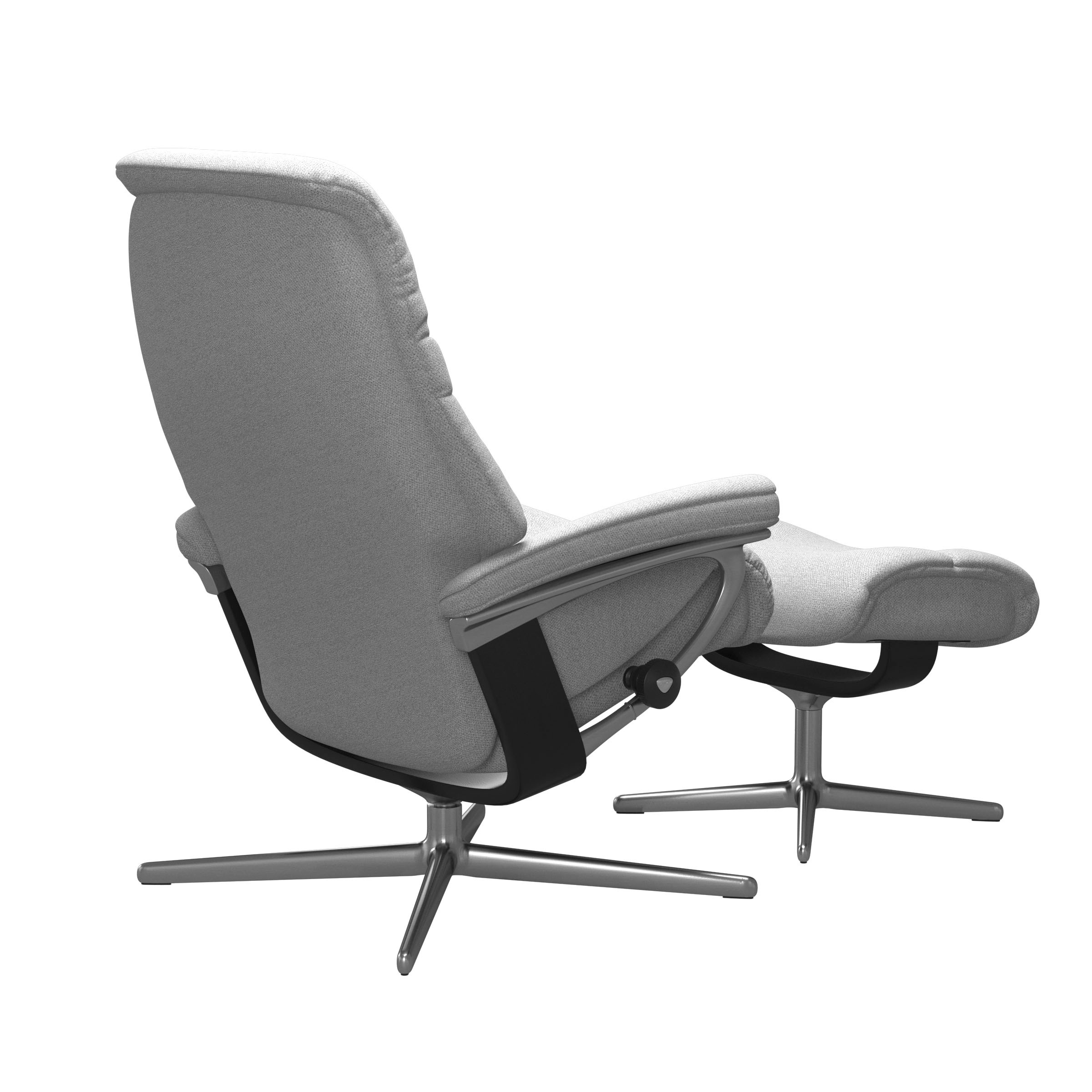Stressless® Relaxsessel »Sunrise«, (Set, Relaxsessel mit Hocker), mit Hocker, mit Cross Base, Größe S, M & L, Holzakzent Schwarz