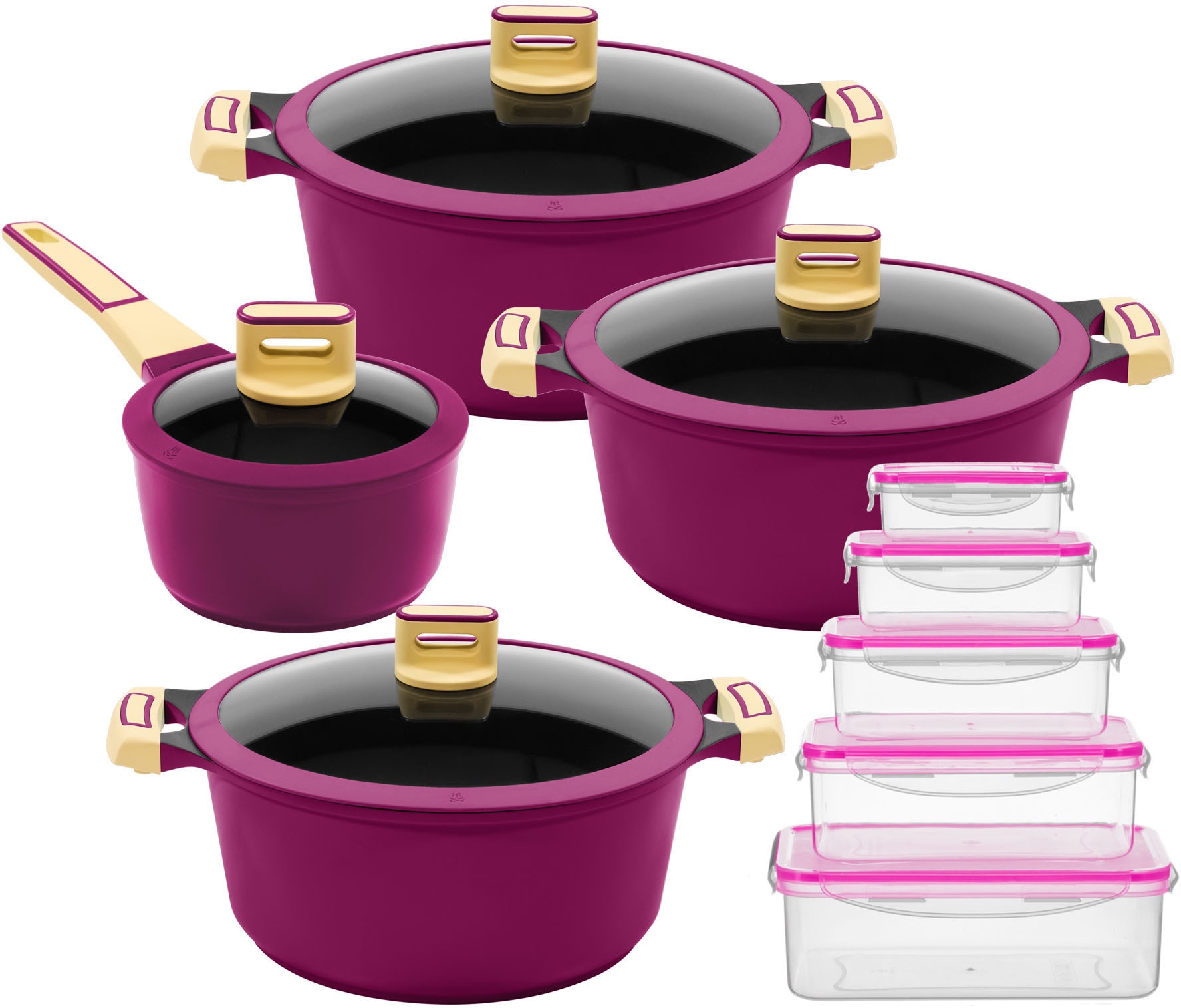 KING Topf-Set »GOURMET«« Aluminiumguss Set, Kochtopf 18/20/24 cm, Stieltopf günstig online kaufen