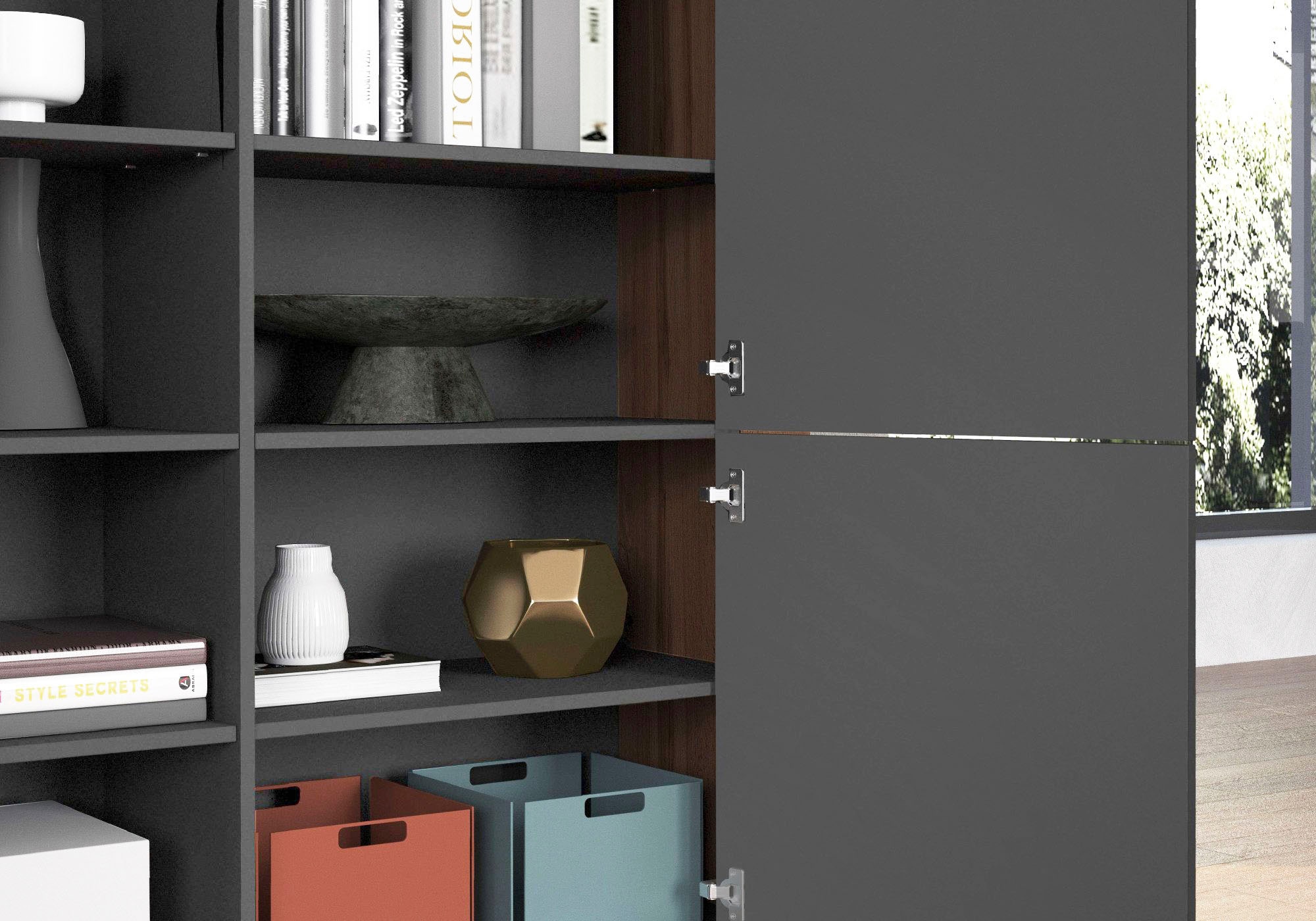 INOSIGN Highboard »CHRONOS Breite 140 cm mit 4 Türen und 8 Fächer 'Made in Italy'« 1 Stk. tlg. Hohes Sideboard, Kommode, Schrank, Grifflos mit Push to Open