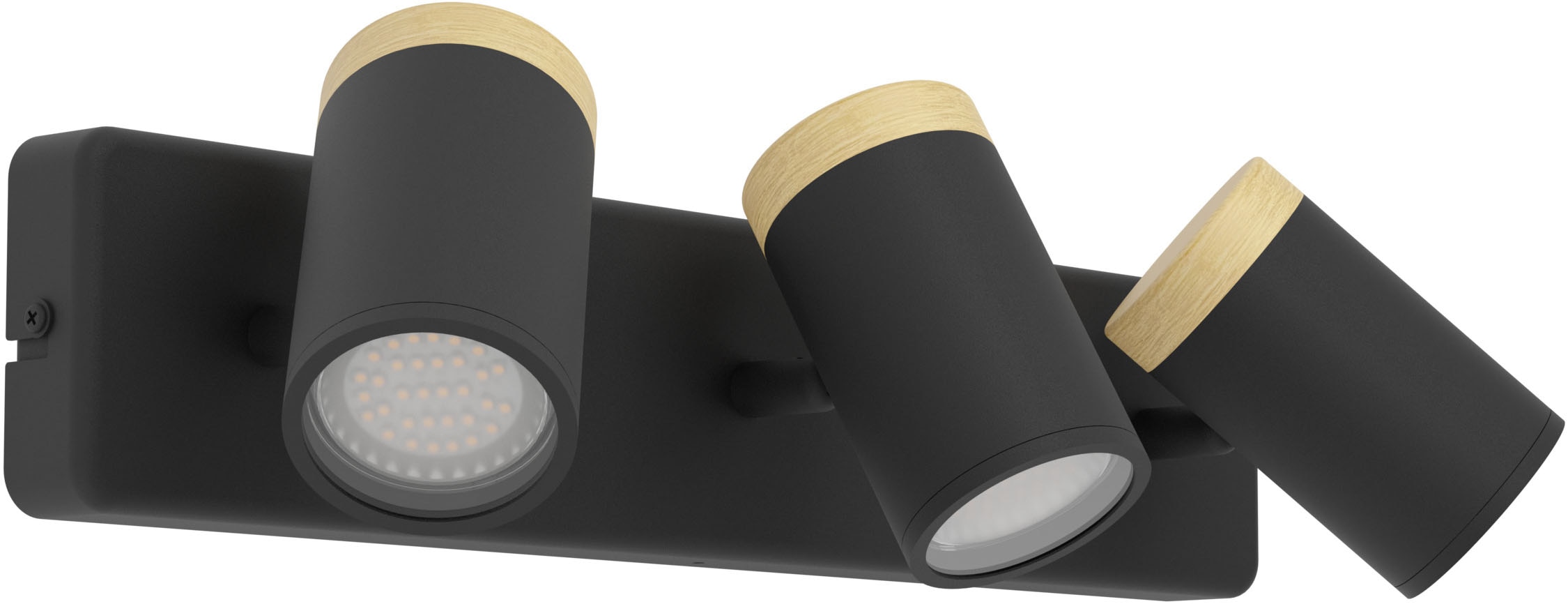 EGLO Deckenspot »CONSUMA Spotlampe - Stahl, Holz - GU10 - 3X3W - IP44« GU10 günstig online kaufen