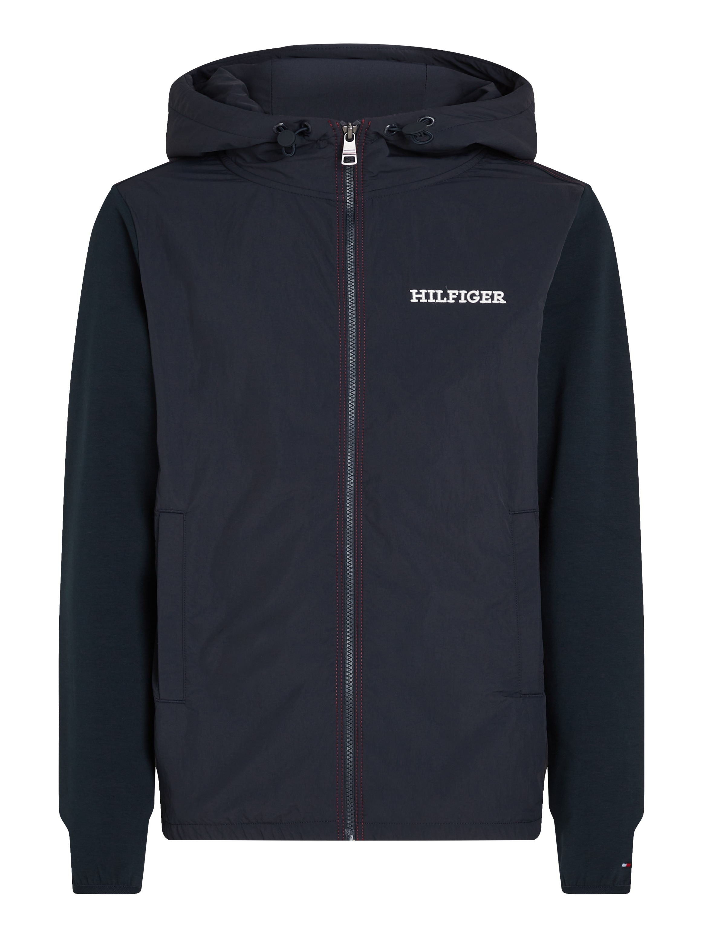 Tommy Hilfiger Sweatjacke »MONOTYPE MIX MEDIA HDD ZIP THRU«, mit Kapuze