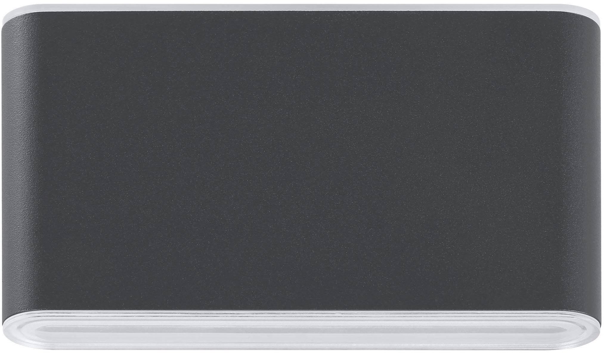 EGLO Wandleuchte »Grutti Wandlampe, Außenlampe, Wand Außenbeleuchtung, Aluminium, IP65« LED-Modul 1 Stk. Kaltweiß | Neutralweiß | Warmweiß Wand-/Deckenleuchte - L17,5 x H9 x AL5 cm - anthrazit - 2X5,8W inkl.