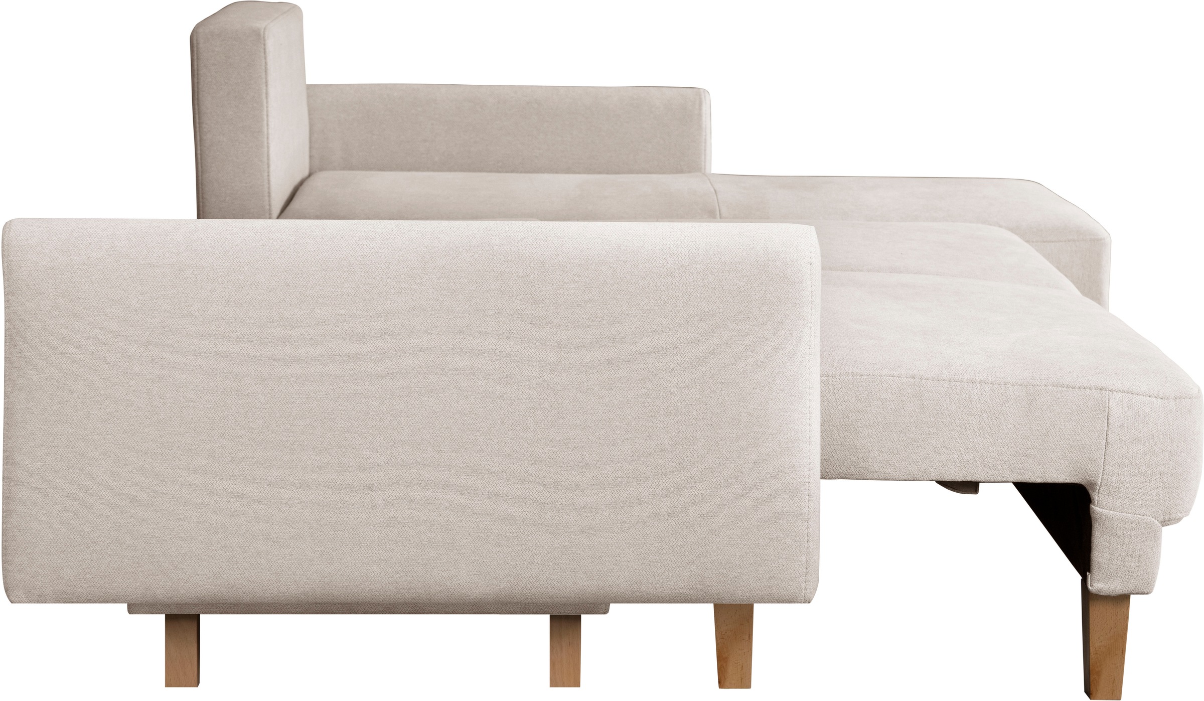 Home affaire Ecksofa »TRIPLO optionale Schlafsofa mit Bettkasten, Maße B/T/H: 234/164/89 cm«, L-Form wahlweise mit Bettfunktion - Liegefläche 132x210 cm