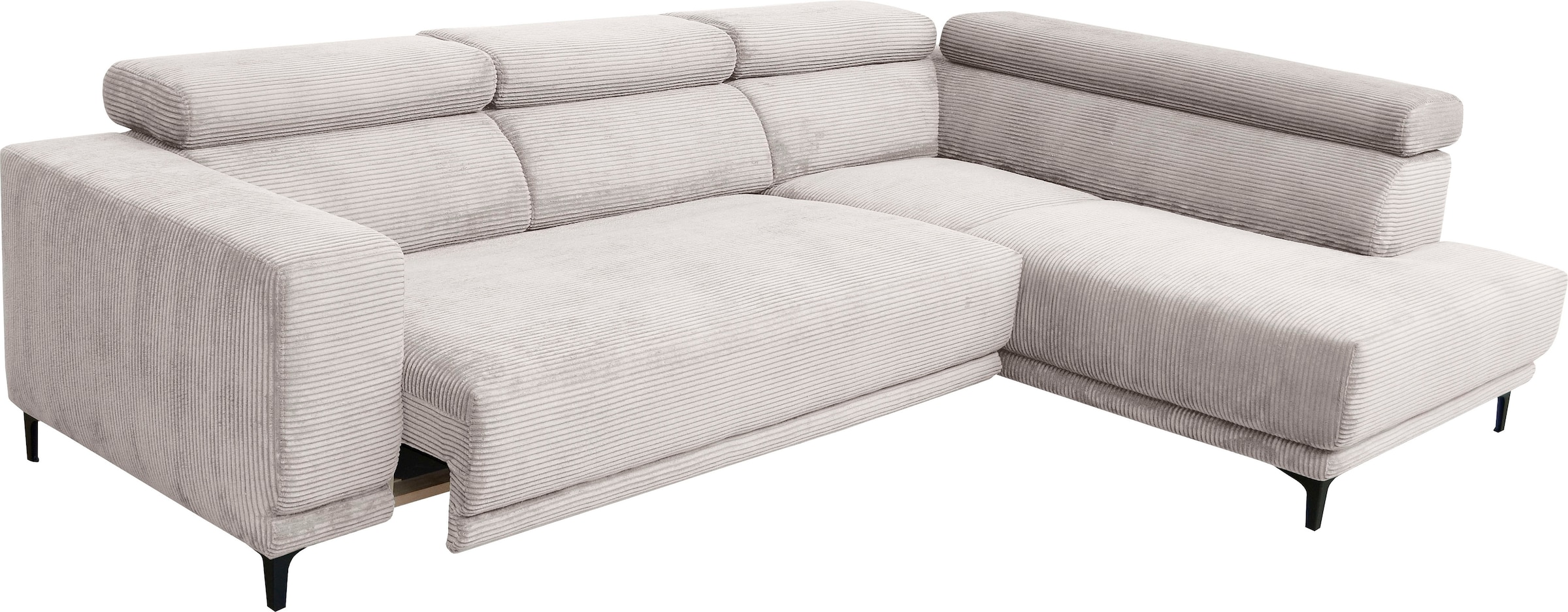 alina Ecksofa »Hikari«, wahlweise mit Sitzvorzug, in modernem Cordstoff, Breite 276 cm