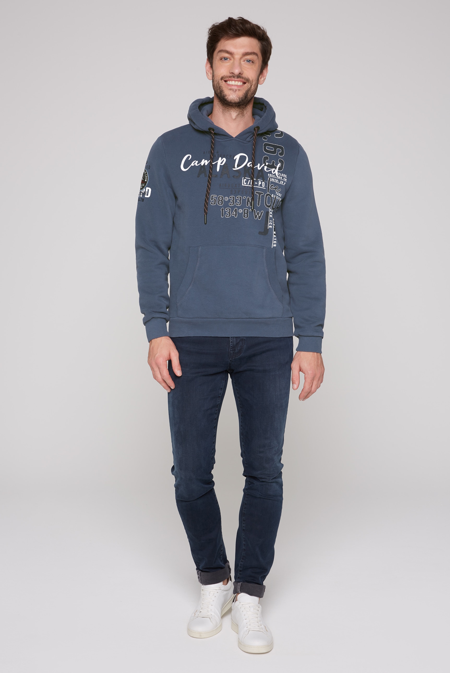 CAMP DAVID Kapuzensweatshirt, mit Label-Applikationen