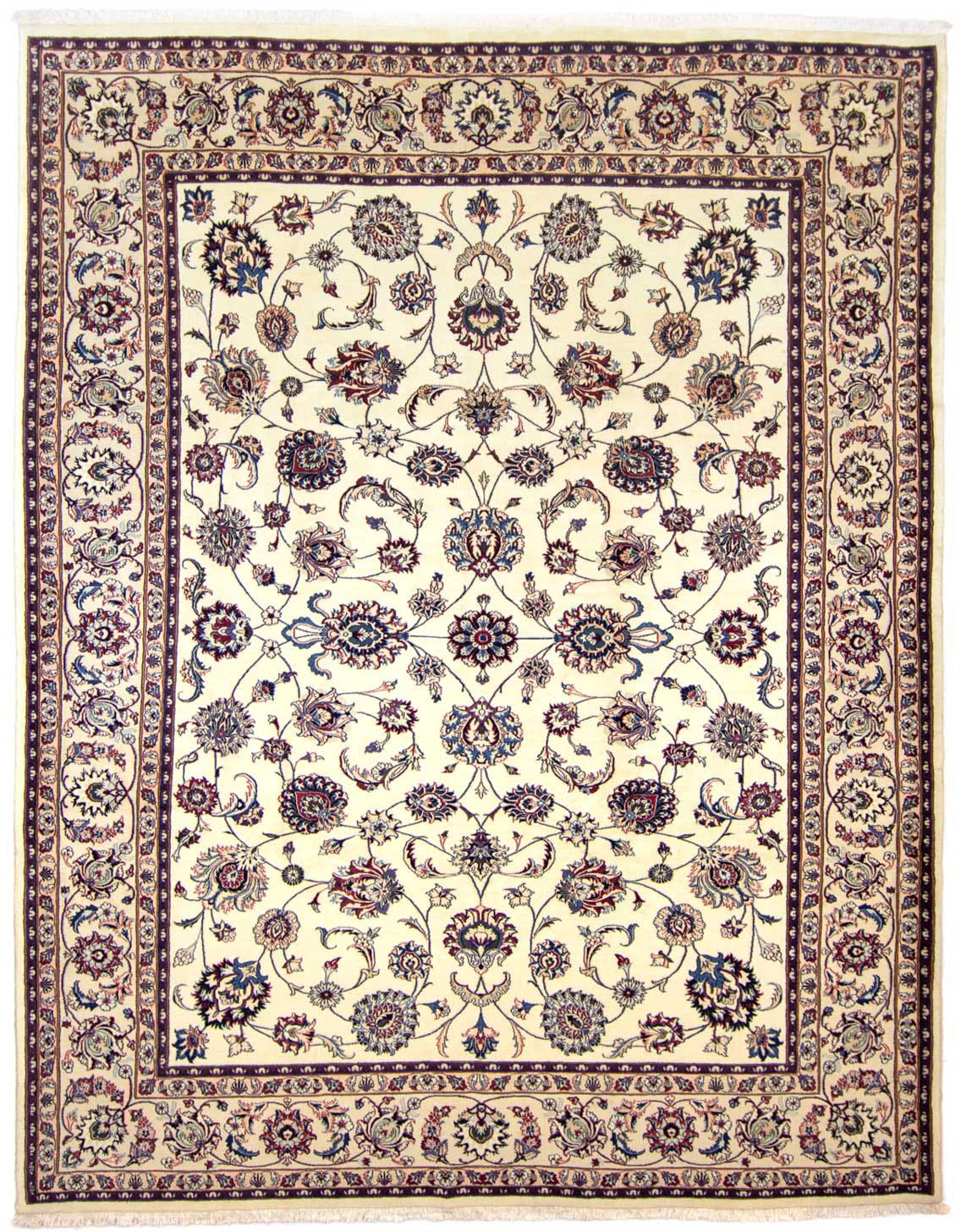 Bild von morgenland Wollteppich »Maschad Durchgemustert Beige 346 x 246 cm«, rechteckig, Unikat mit Zertifikat