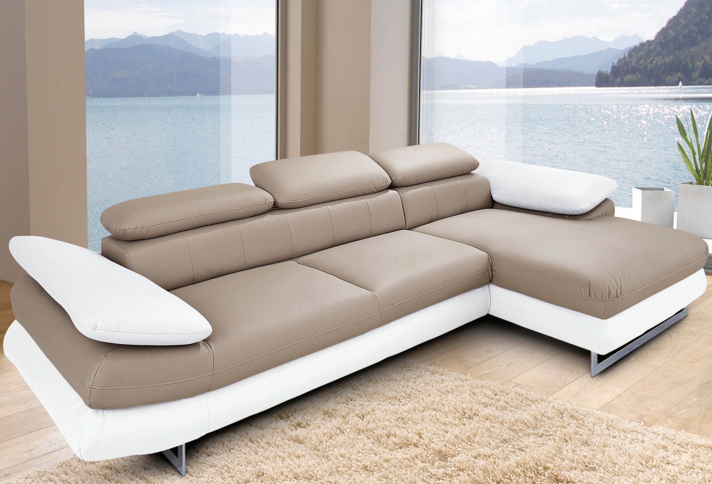 INOSIGN Ecksofa »Solution L-Form«, mit Arm- & Kopfteilverstellung, wahlweis günstig online kaufen