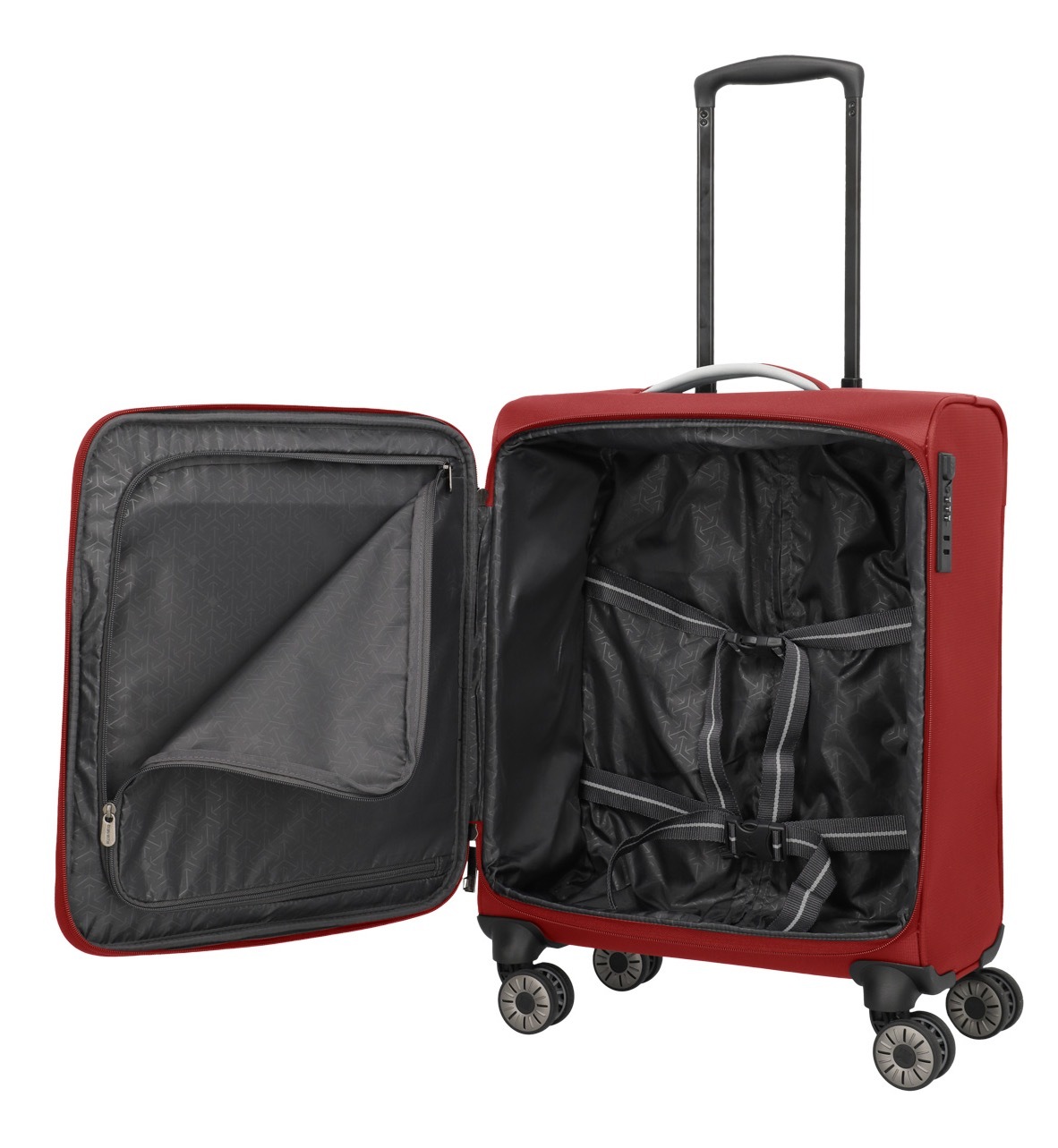 travelite Handgepäck-Trolley »JETPACK Max 4 Cabin, konzip. für Lufthansa, Austrian Airlines & Swiss«, 4 Rollen, Weichgepäck-Koffer Handgepäck für die meisten gängigen Airlines