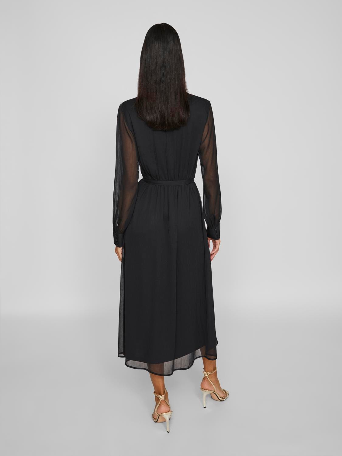 Vila Chiffonkleid »VIFALIA V-NECK L/S MIDI DRESS - NOOS«