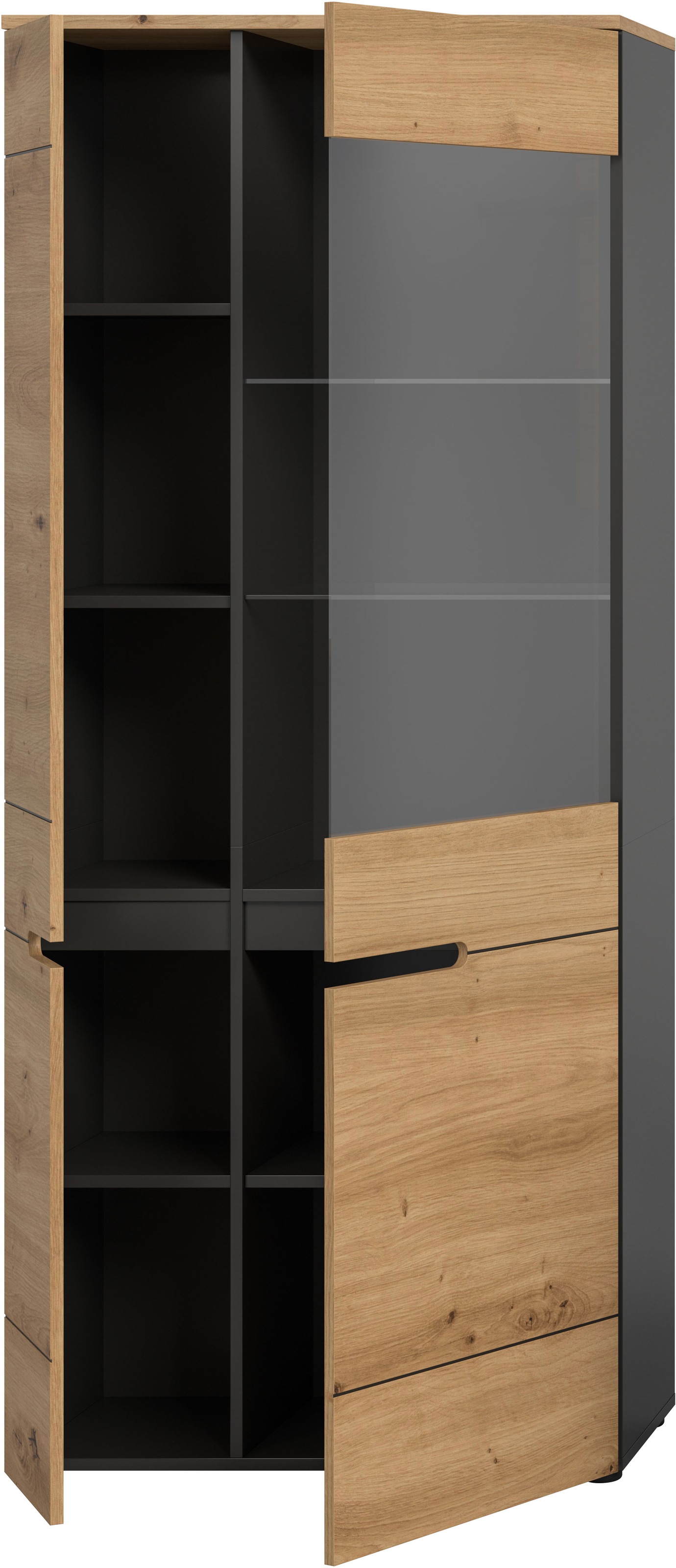 INOSIGN Vitrine »REHAT, TOPSELLER!, Höhe: 190cm, 2 Türen, 4 Einlegeböden, 2 Glasböden«, (1 St.), Vitrinenschrank, Schrank, Glasvitrine, Wohnzimmervitrine