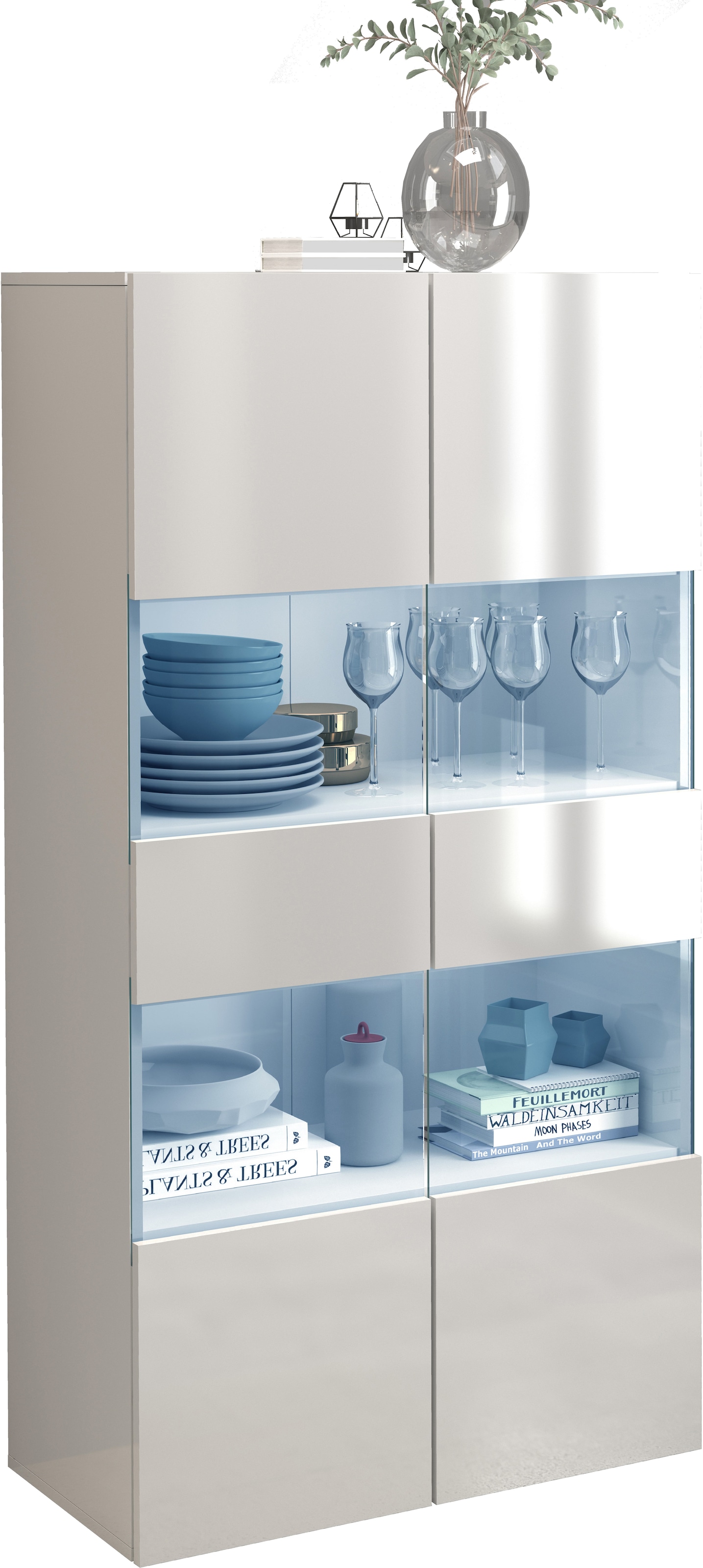 INOSIGN Vitrine »Egypt«, komplett hochglanz lackiert, 2 Glastüren
