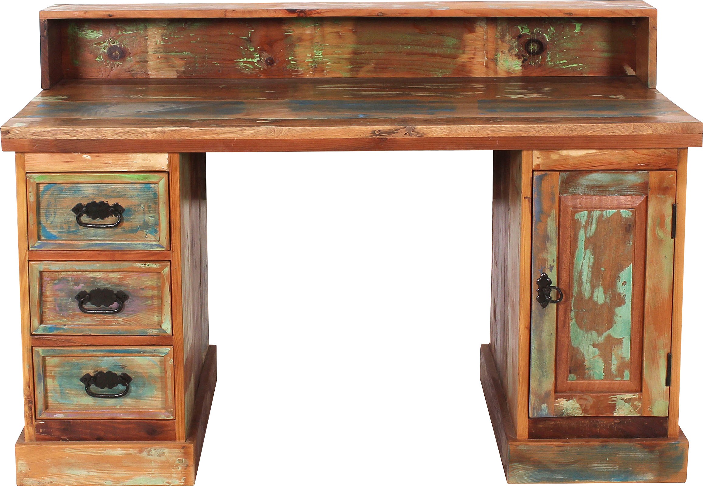 SIT Schreibtisch Sekretär aus recyceltem Altholz mit Farbresten günstig online kaufen